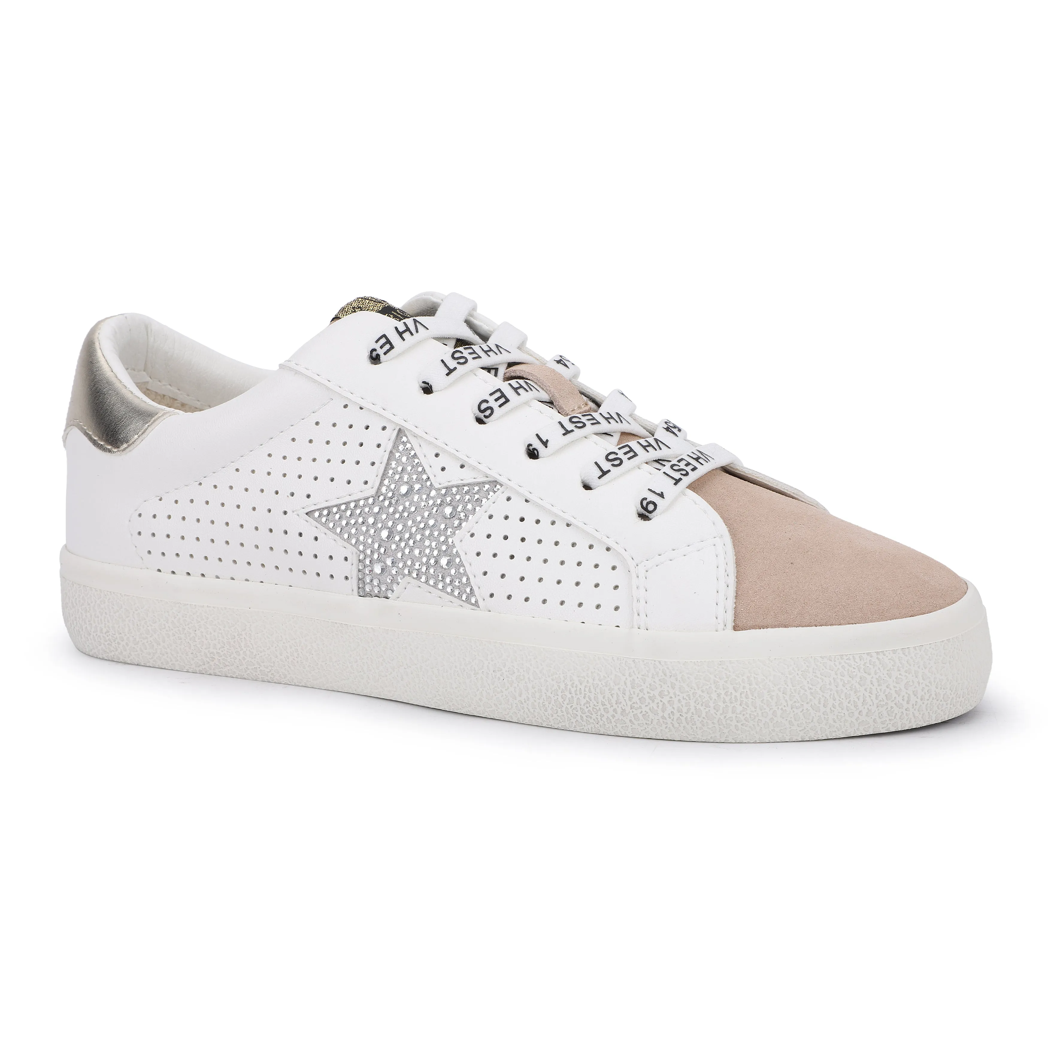 GADOL - WHITE/ CAMEL RHINESTONE