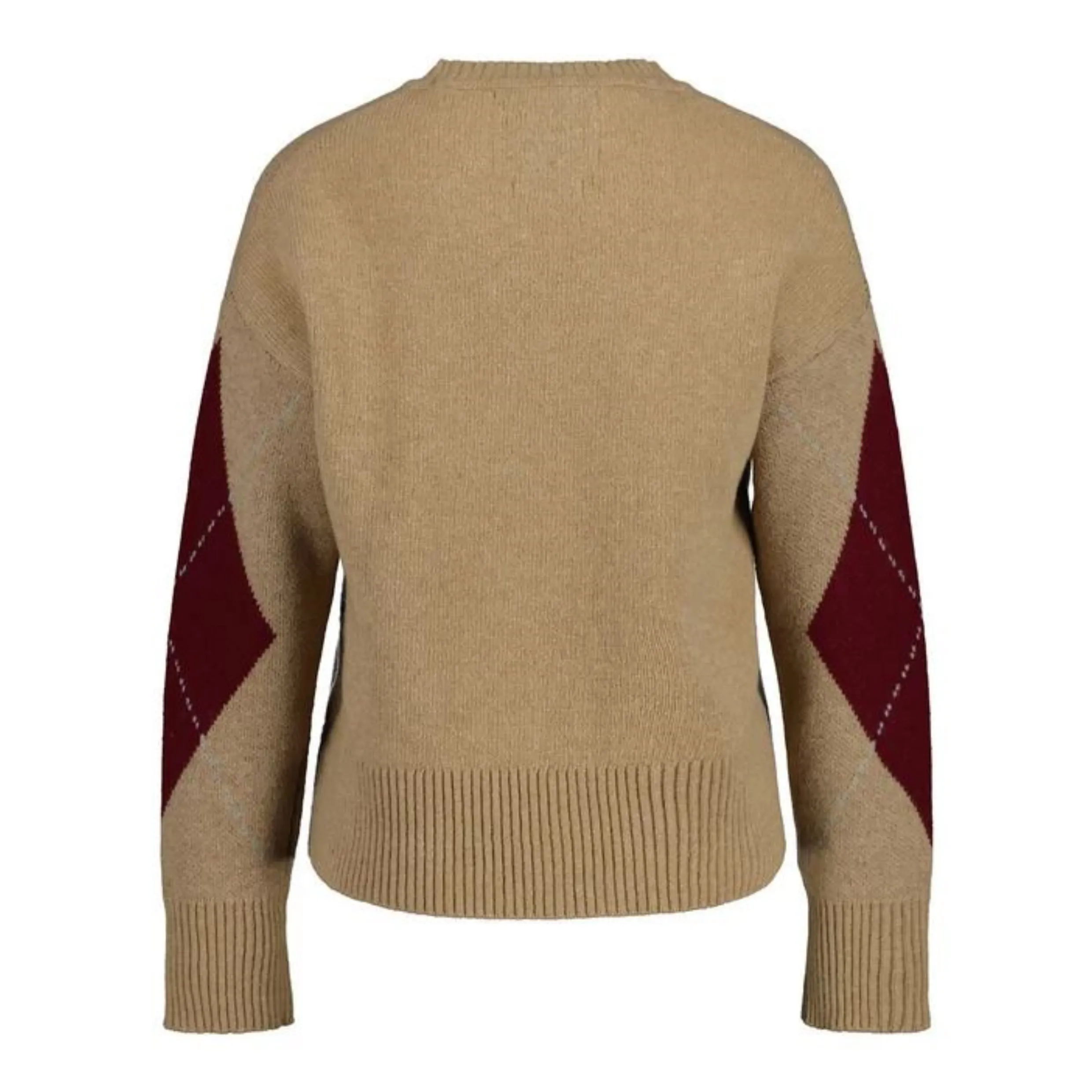 GANT Argyle Crew Neck In Dark Khaki 2142