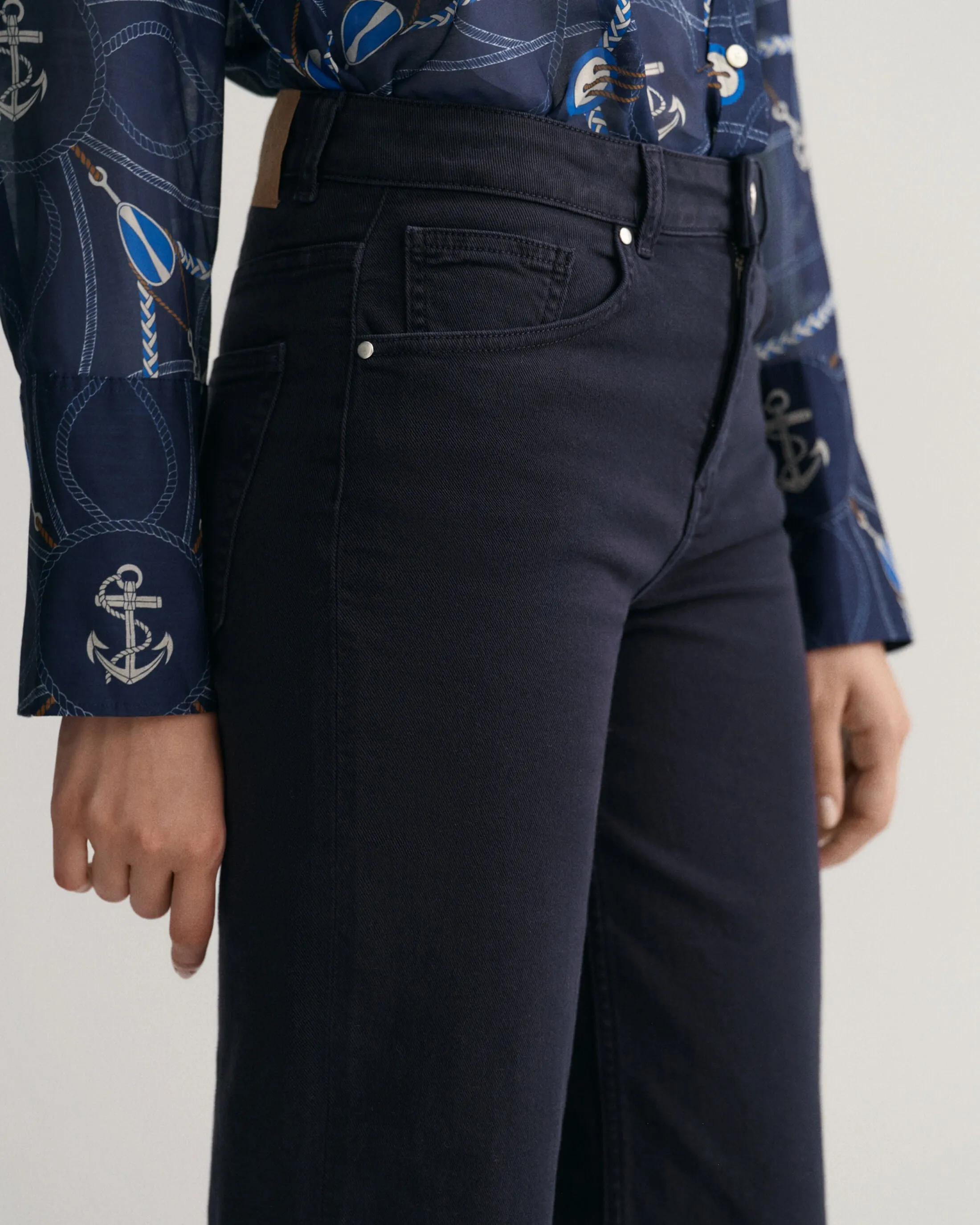 GANT Cropped Wide Colour Jeans in Evening Blue 0179