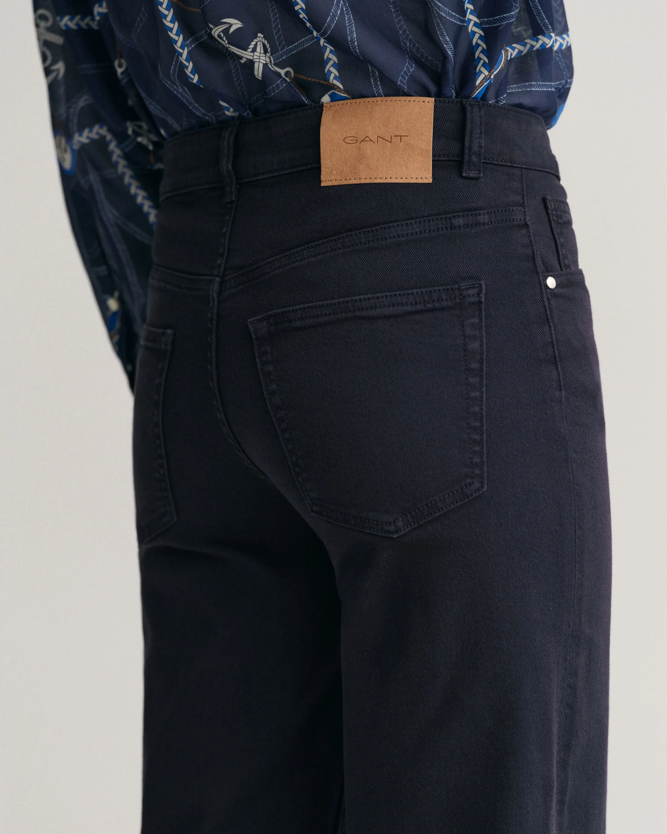 GANT Cropped Wide Colour Jeans in Evening Blue 0179