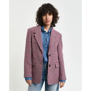 GANT Houndstooth Blazer Regular Fit in Bright Red 4770316