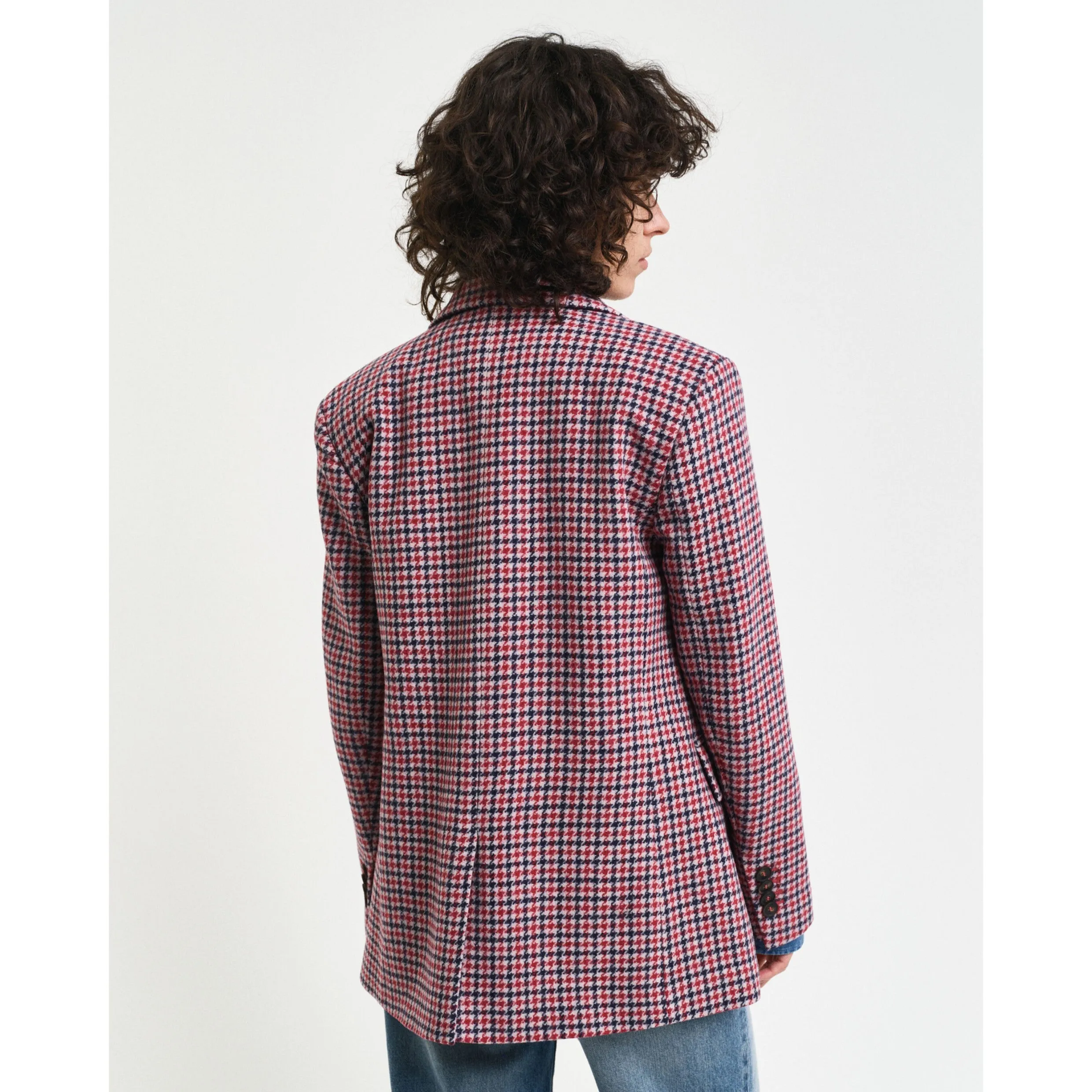 GANT Houndstooth Blazer Regular Fit in Bright Red 4770316
