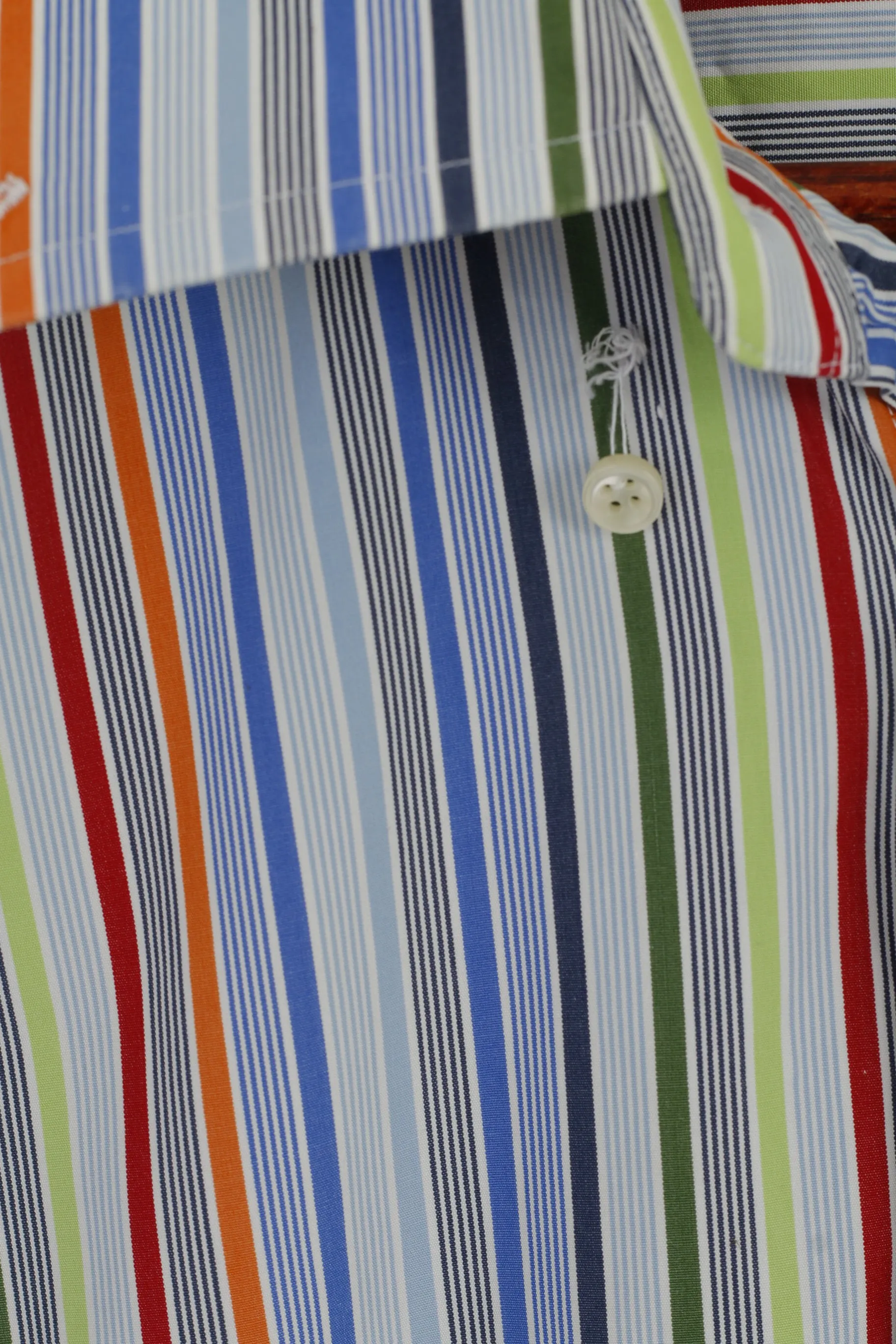 Gant Men L Casual Shirt Blue Cotton Striped Liberty Bell Poplin Regular Fit Top