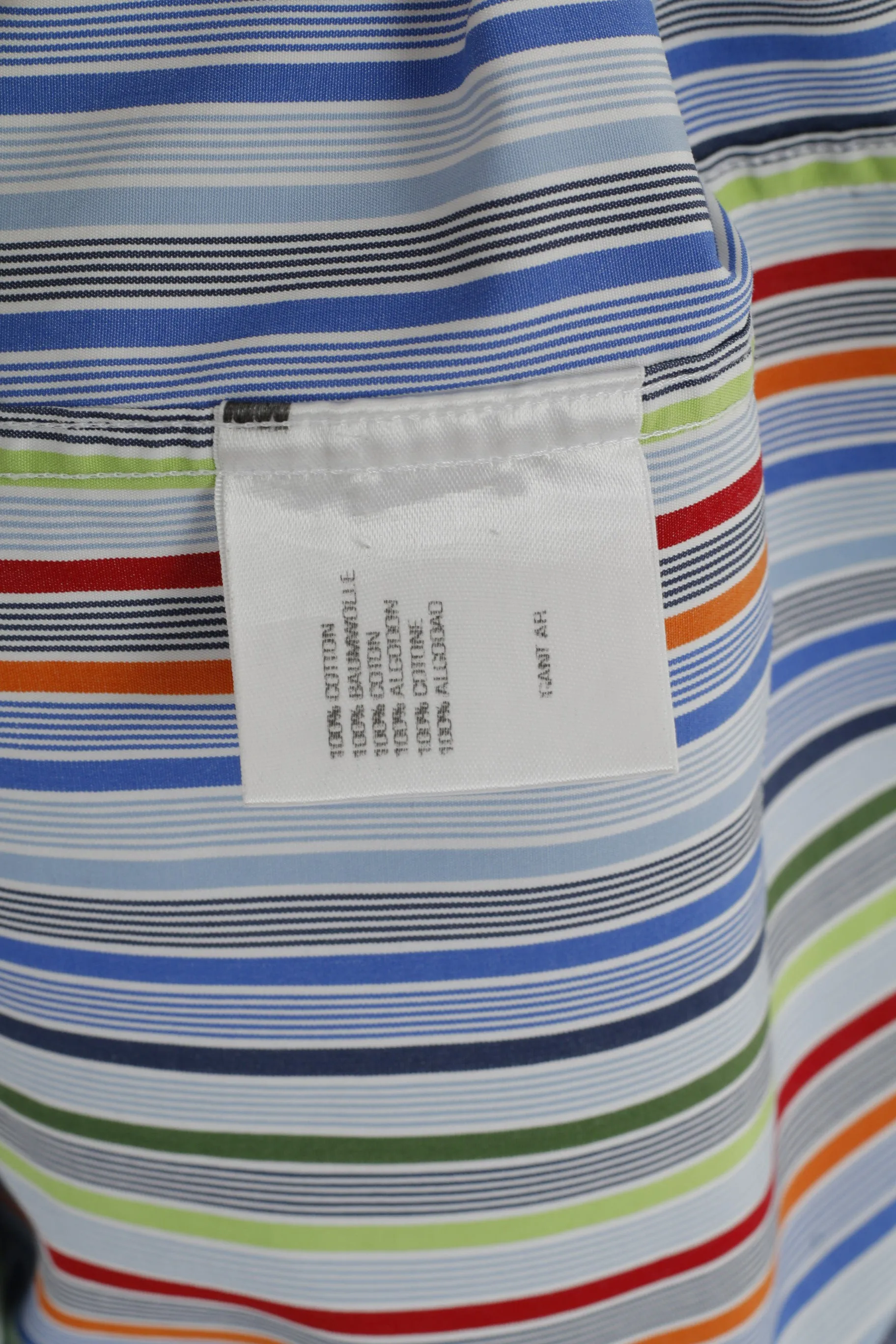 Gant Men L Casual Shirt Blue Cotton Striped Liberty Bell Poplin Regular Fit Top
