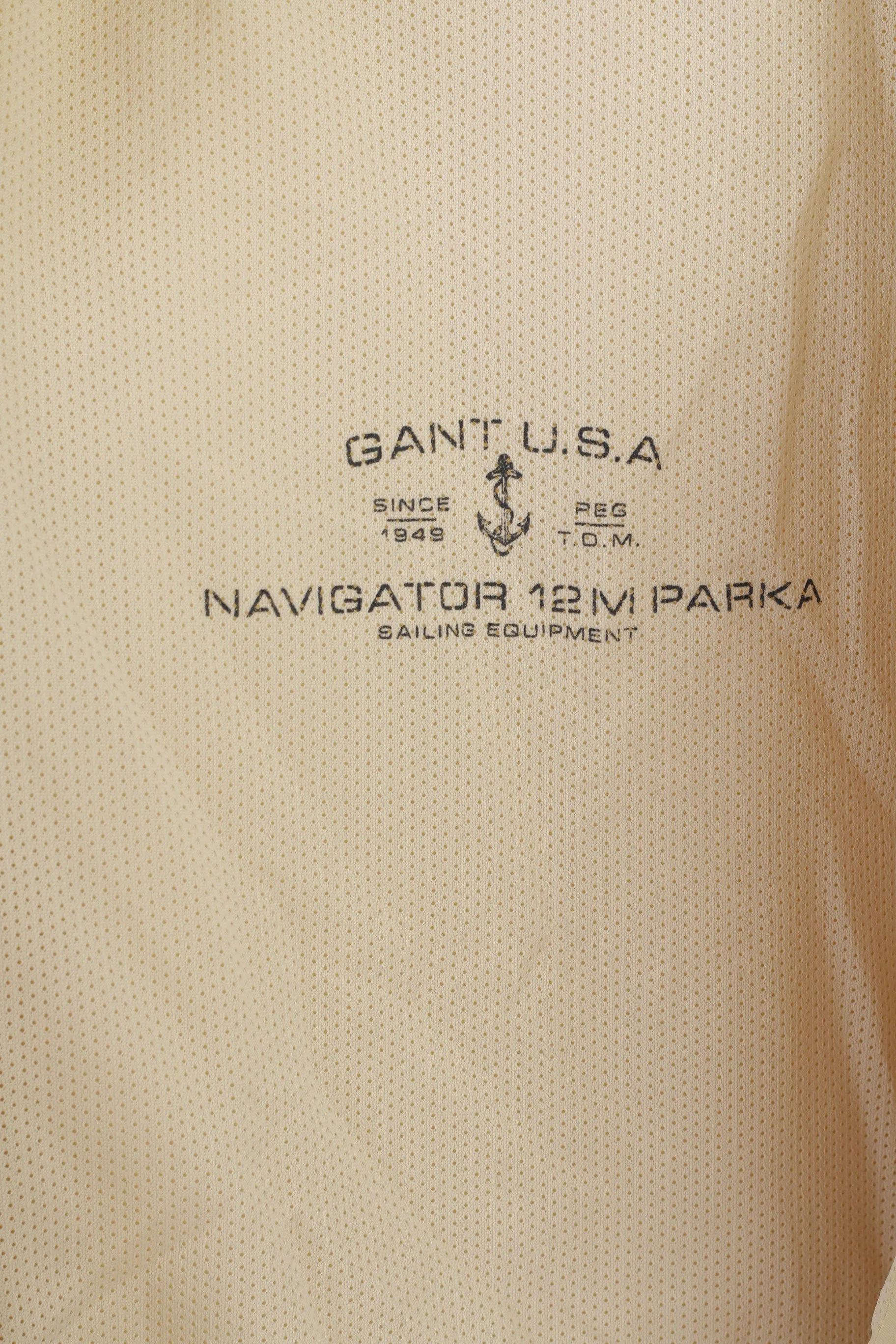 Gant Men L Jacket Beige Cotton Navigator Parka Full Zipper Windcheater Outdoor Top