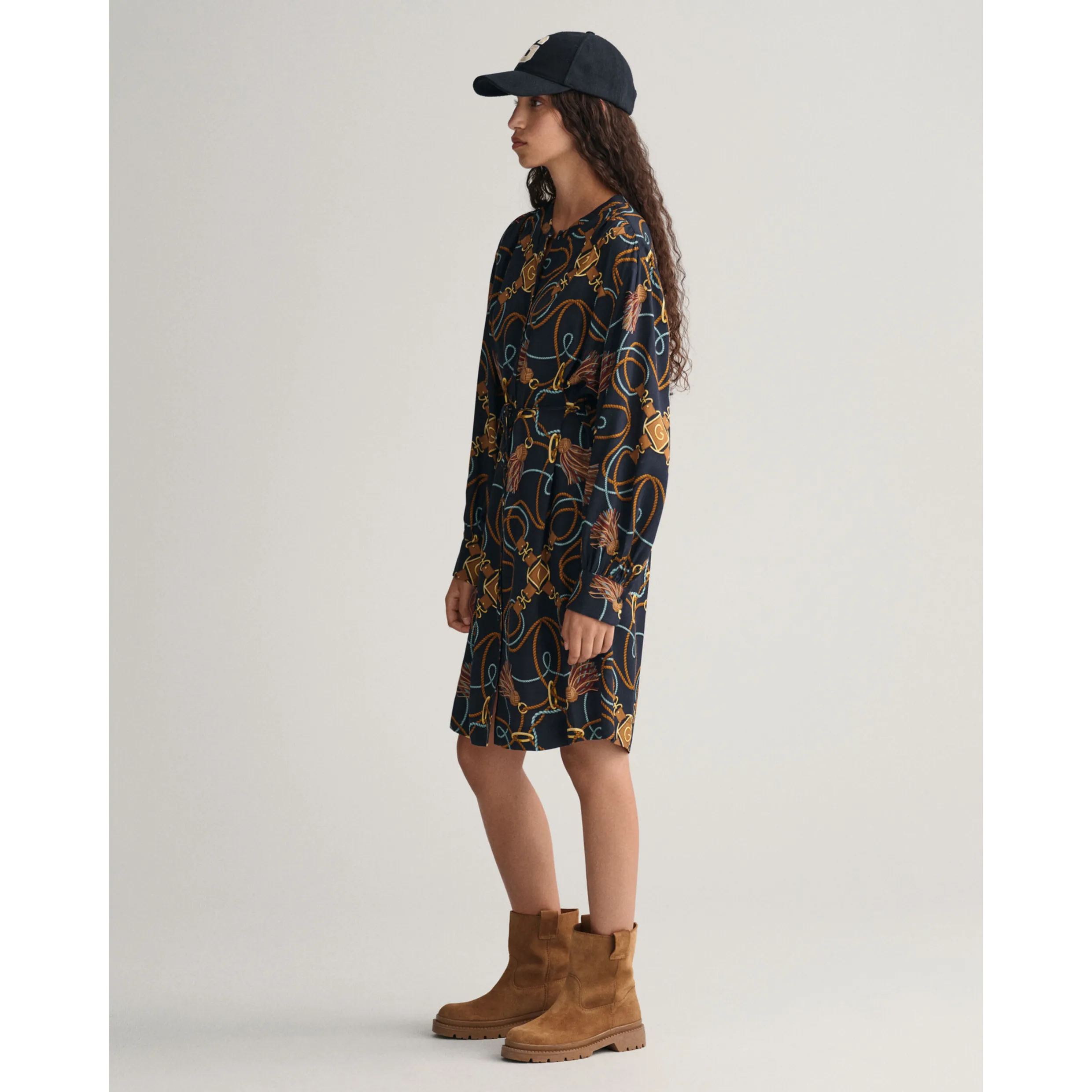 GANT Rope Print Shirt Dress 3257 Evening Blue