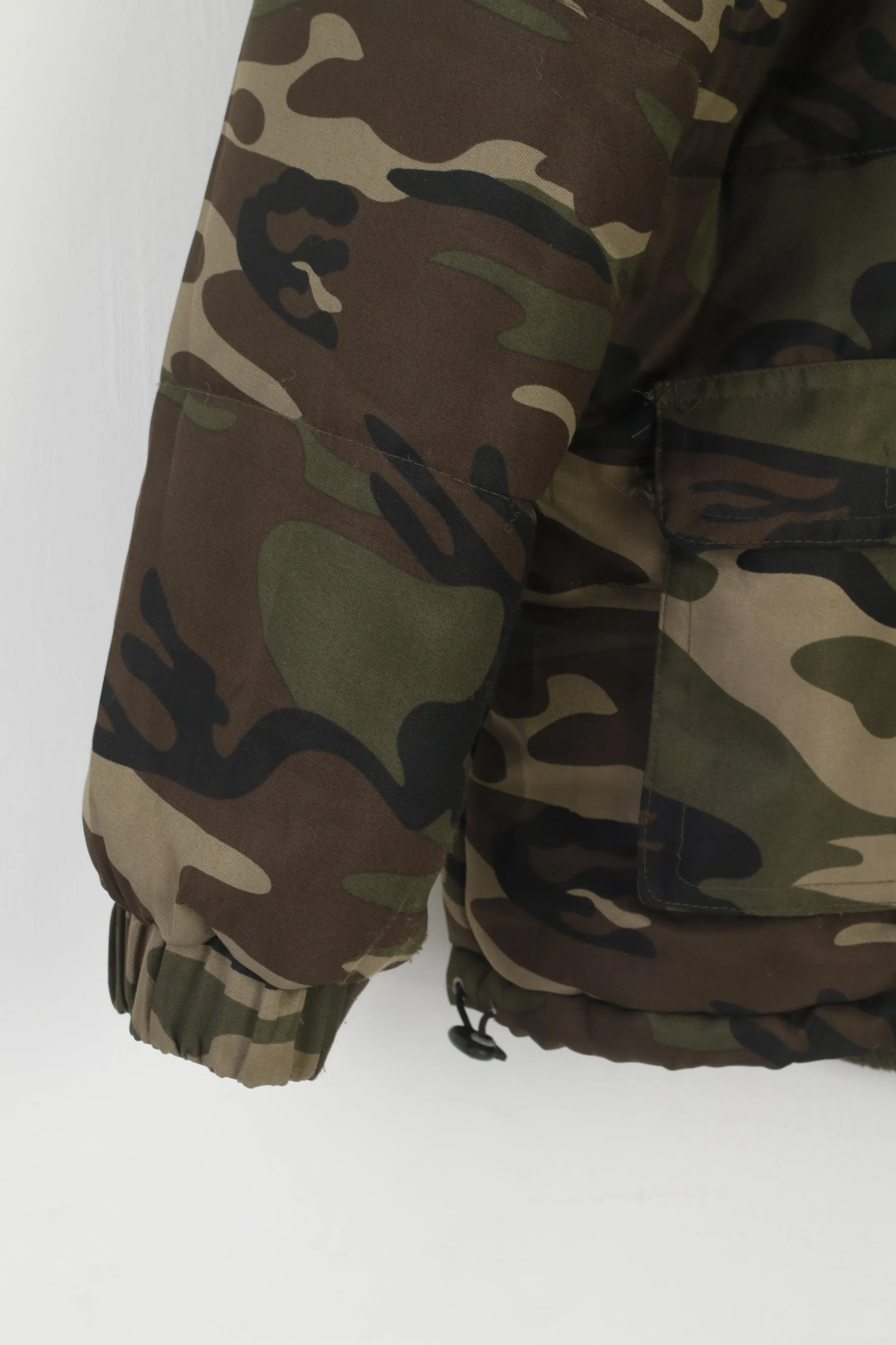 Gatkin Men XXXL Jacket Green Winter Padded Camo Hooded Outdoor Military Top