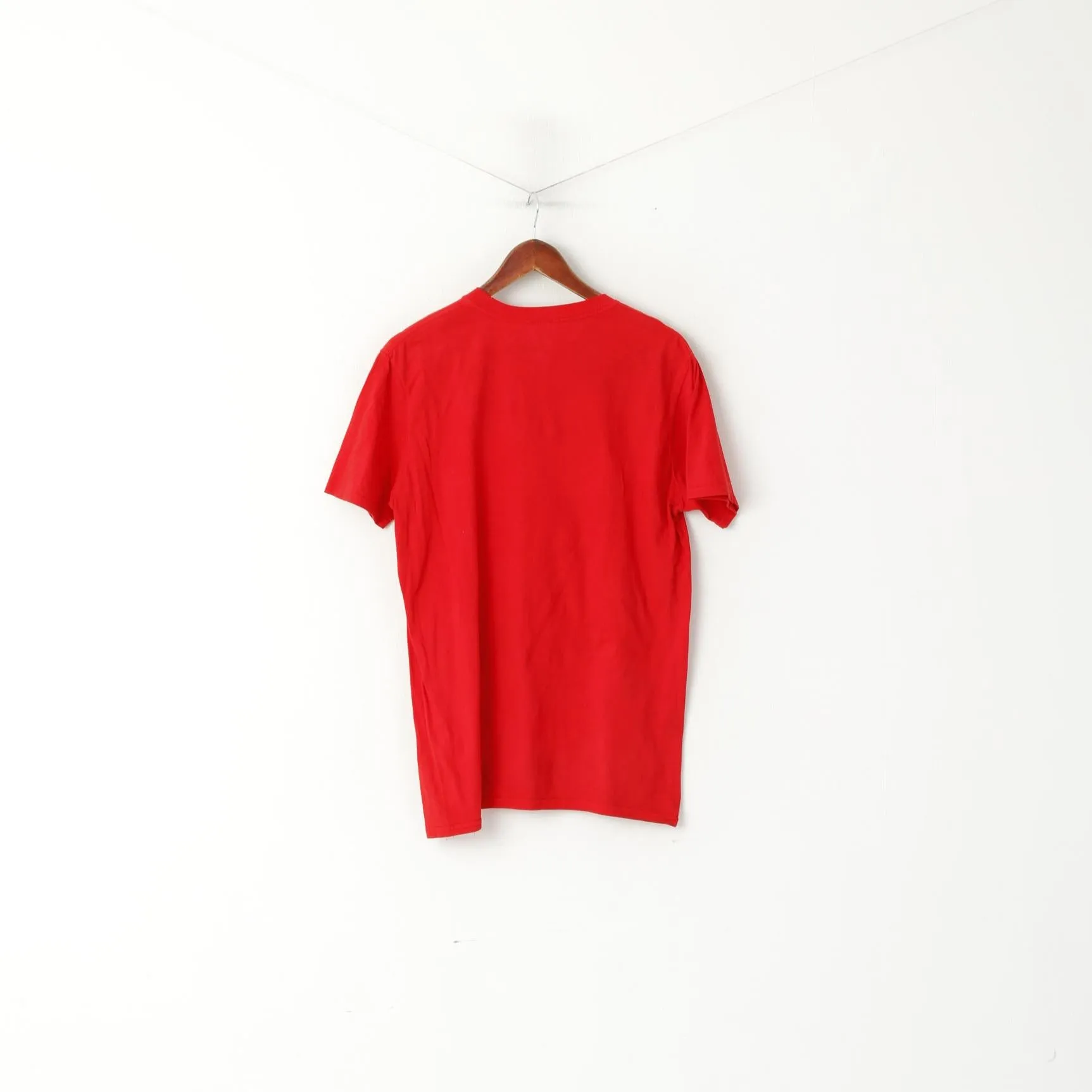 Gildan Men L T- Shirt Red Cotton DC Comics Flash Graphic Crew Neck Top