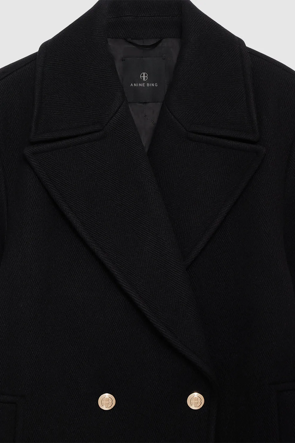 Glenn Peacoat - Black -ANINE BING