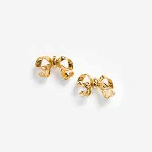 Gold Bow Earrings Self Portrait