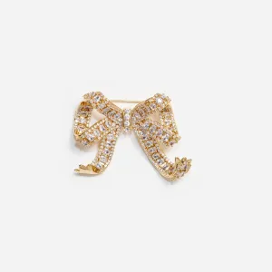 Gold Crystal Bow Brooch Self Portrait