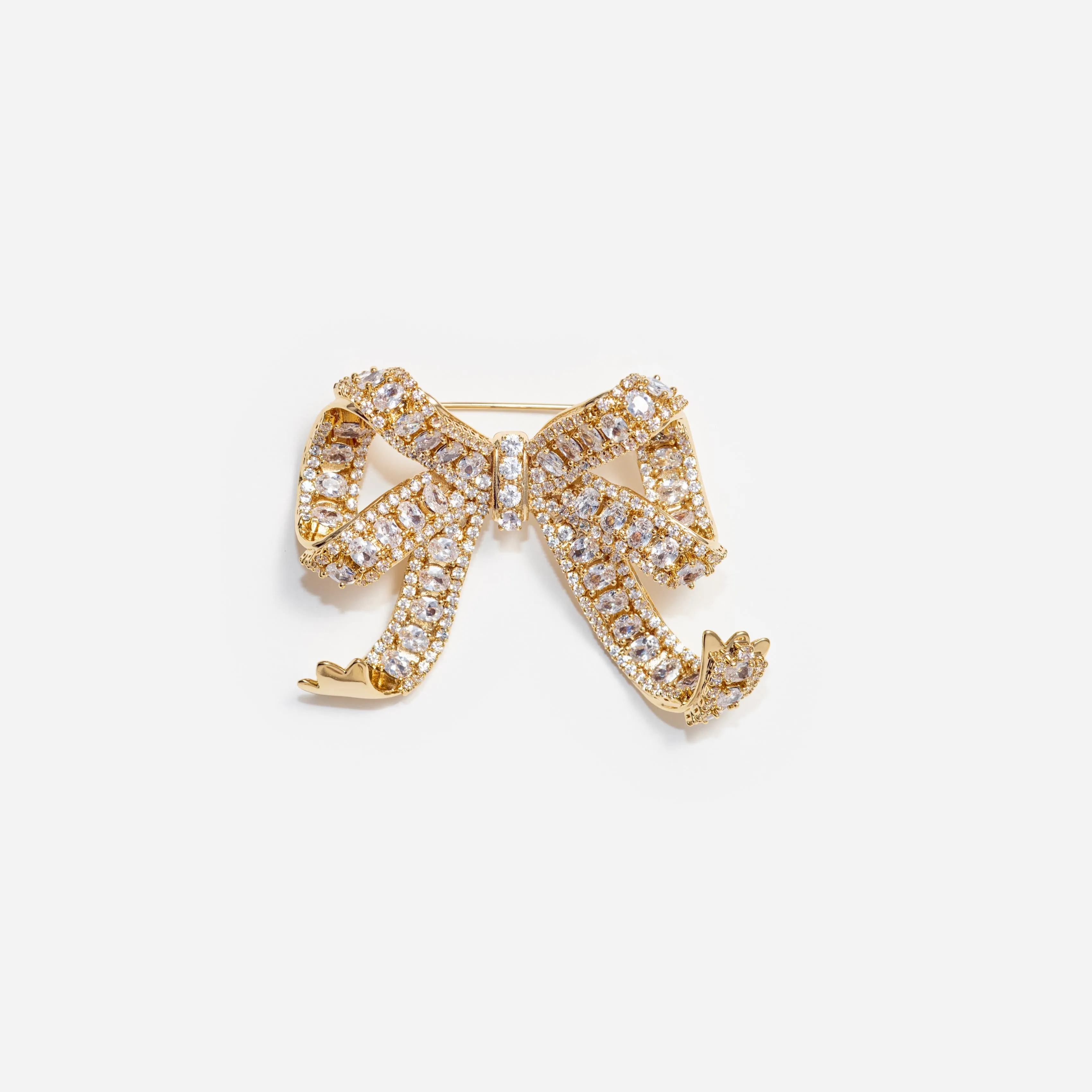 Gold Crystal Bow Brooch Self Portrait