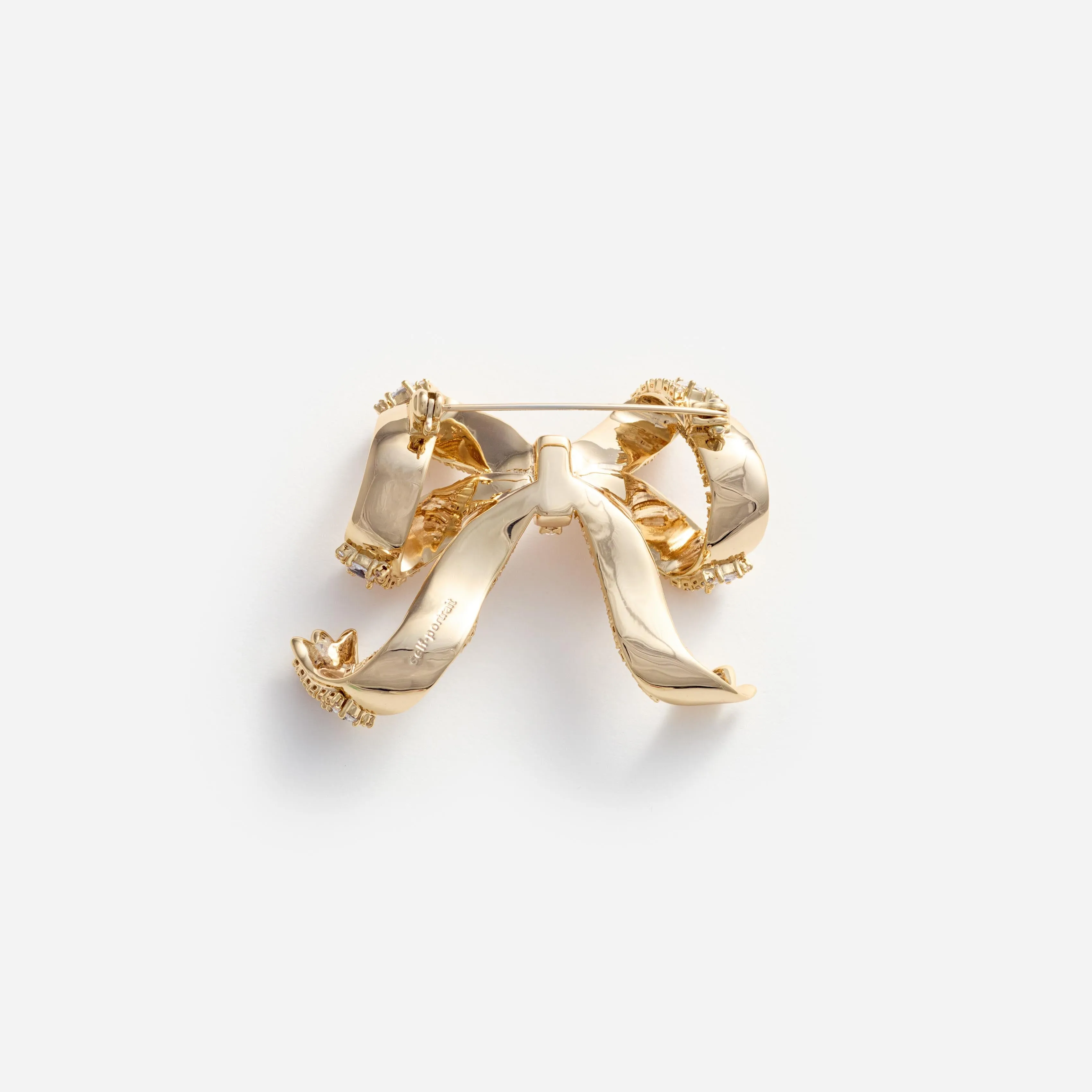 Gold Crystal Bow Brooch Self Portrait