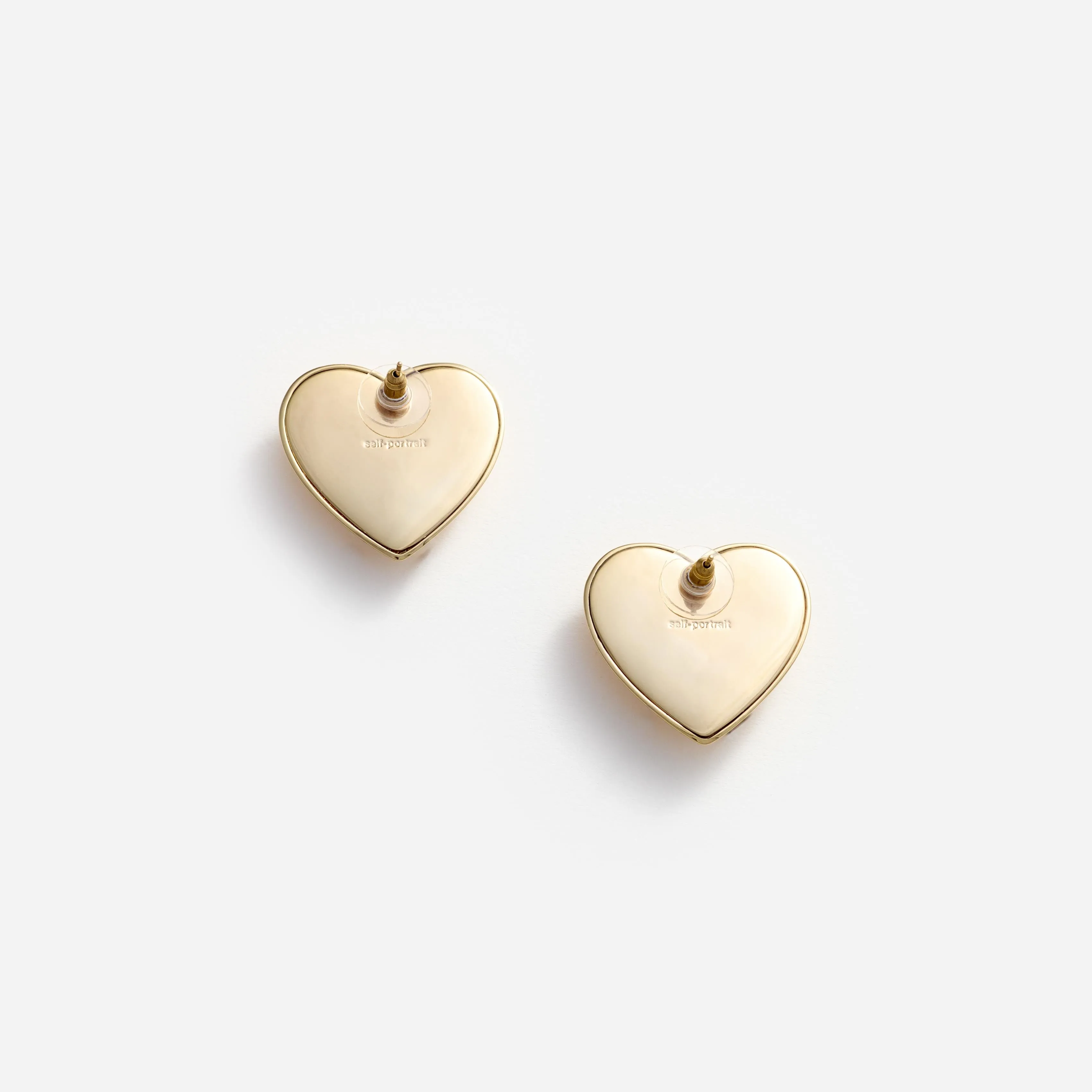 Gold Crystal Heart Earrings Self Portrait