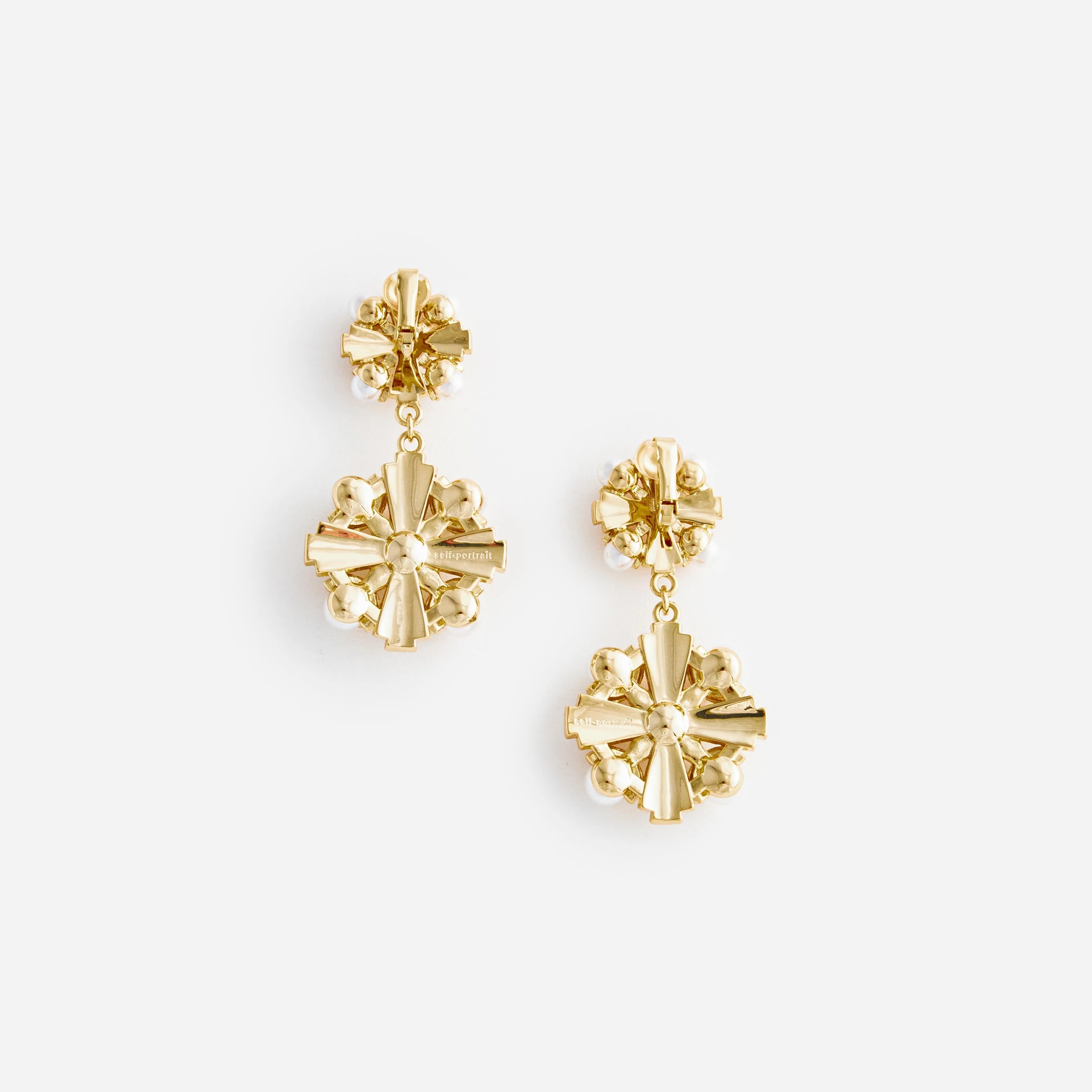 Gold Encrusted Tiered Earrings Self Portrait