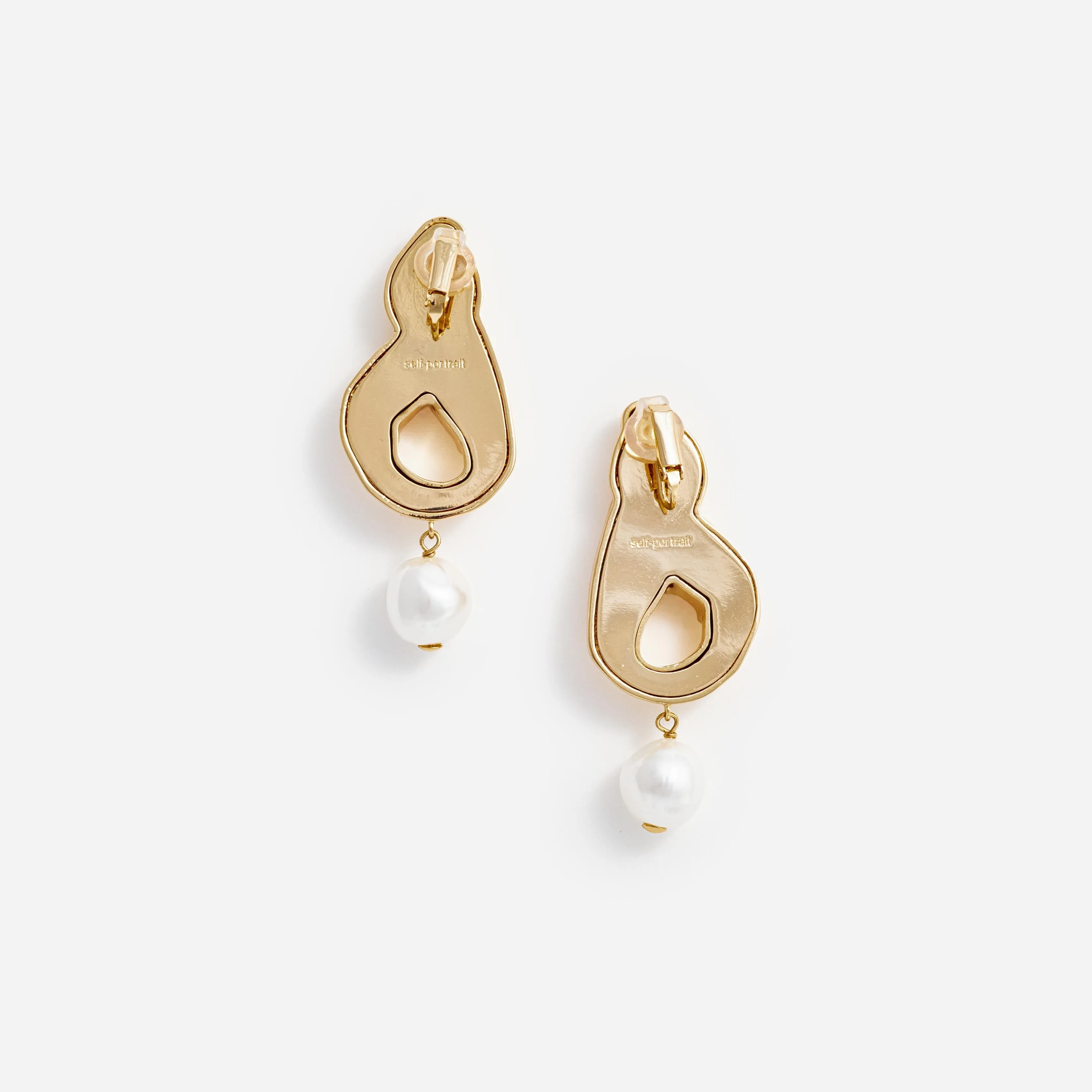 Gold Faux Pearl Drop Earrings Self Portrait