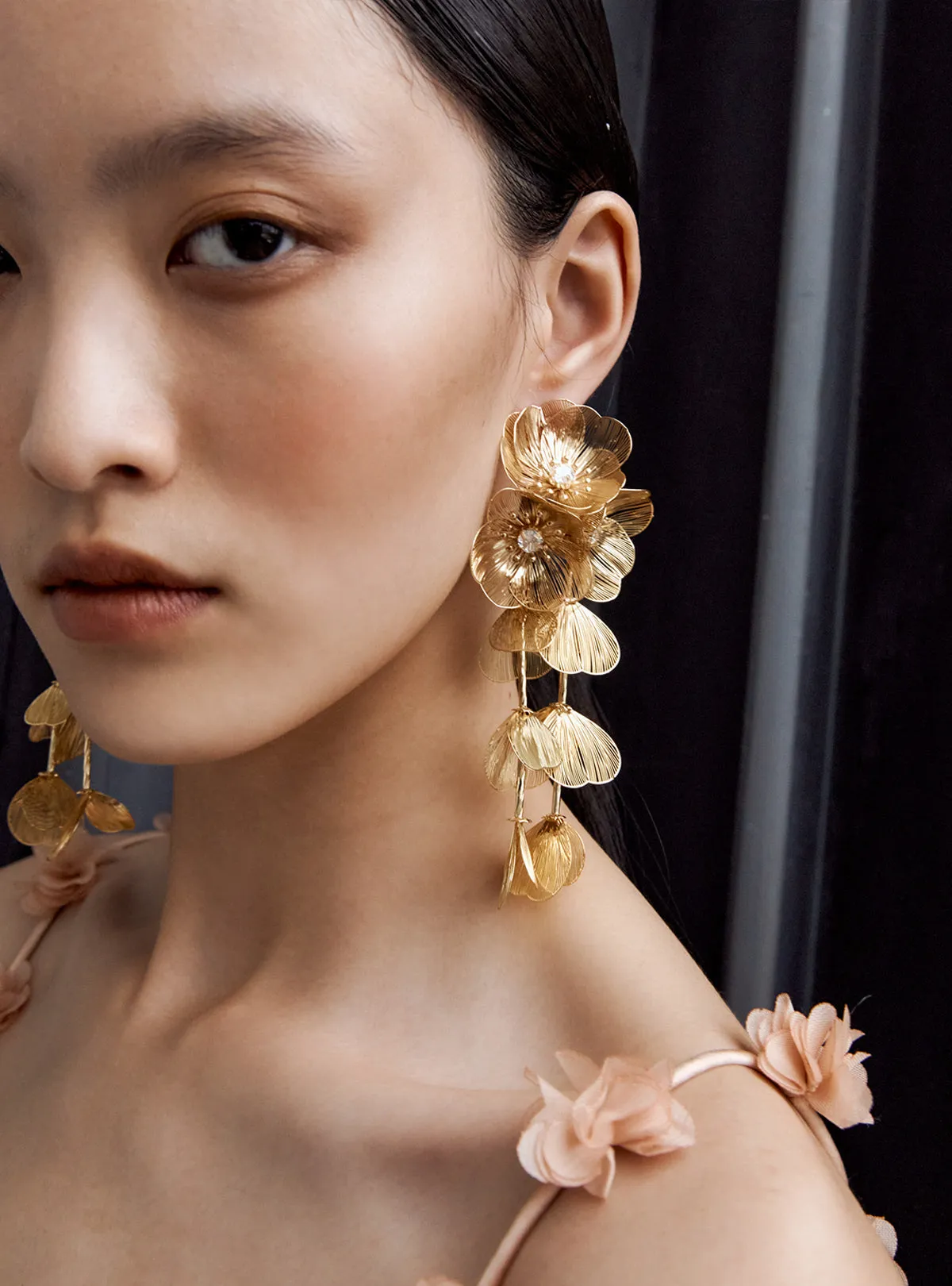 Gold Floral Earrings Self Portrait