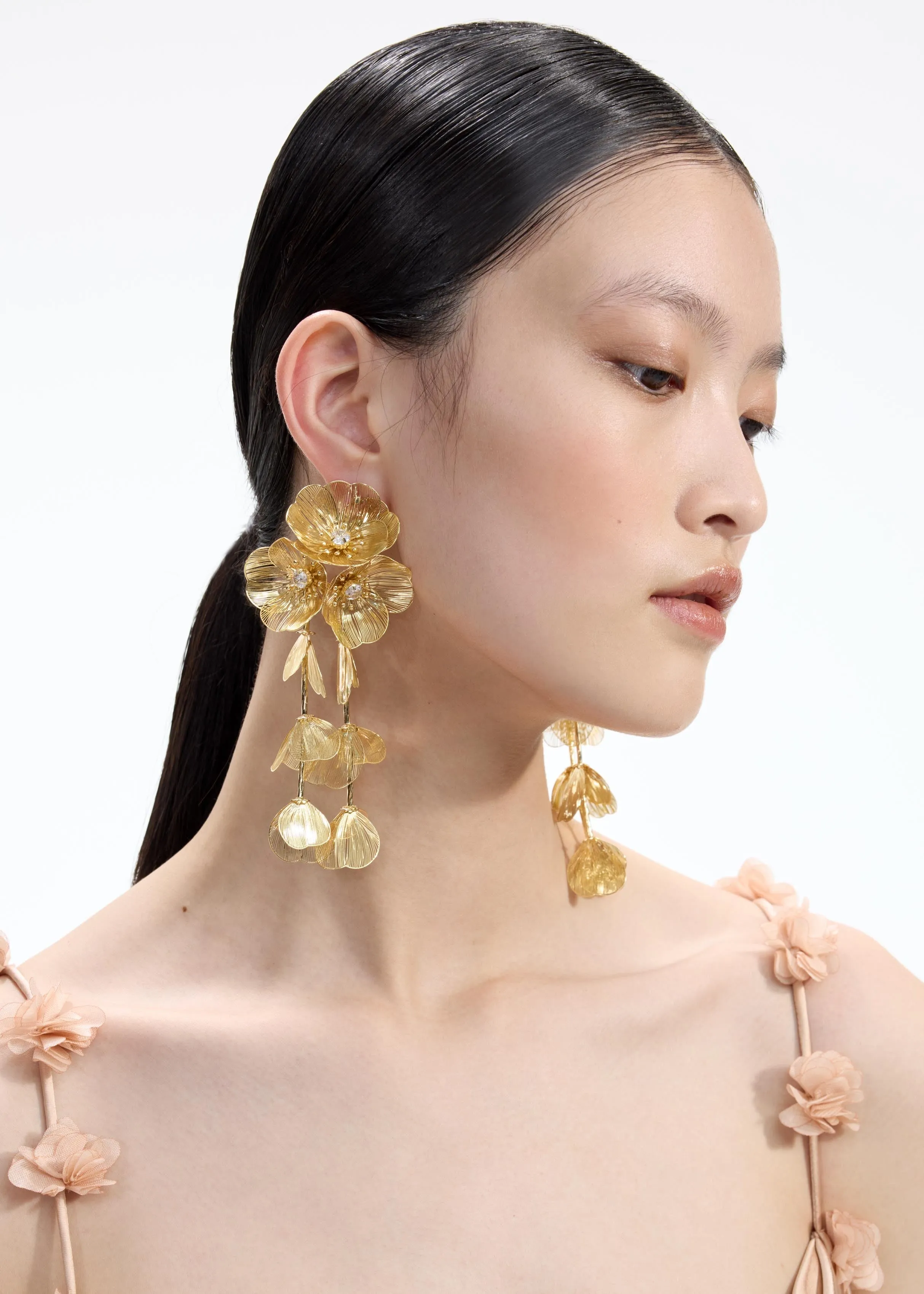 Gold Floral Earrings Self Portrait