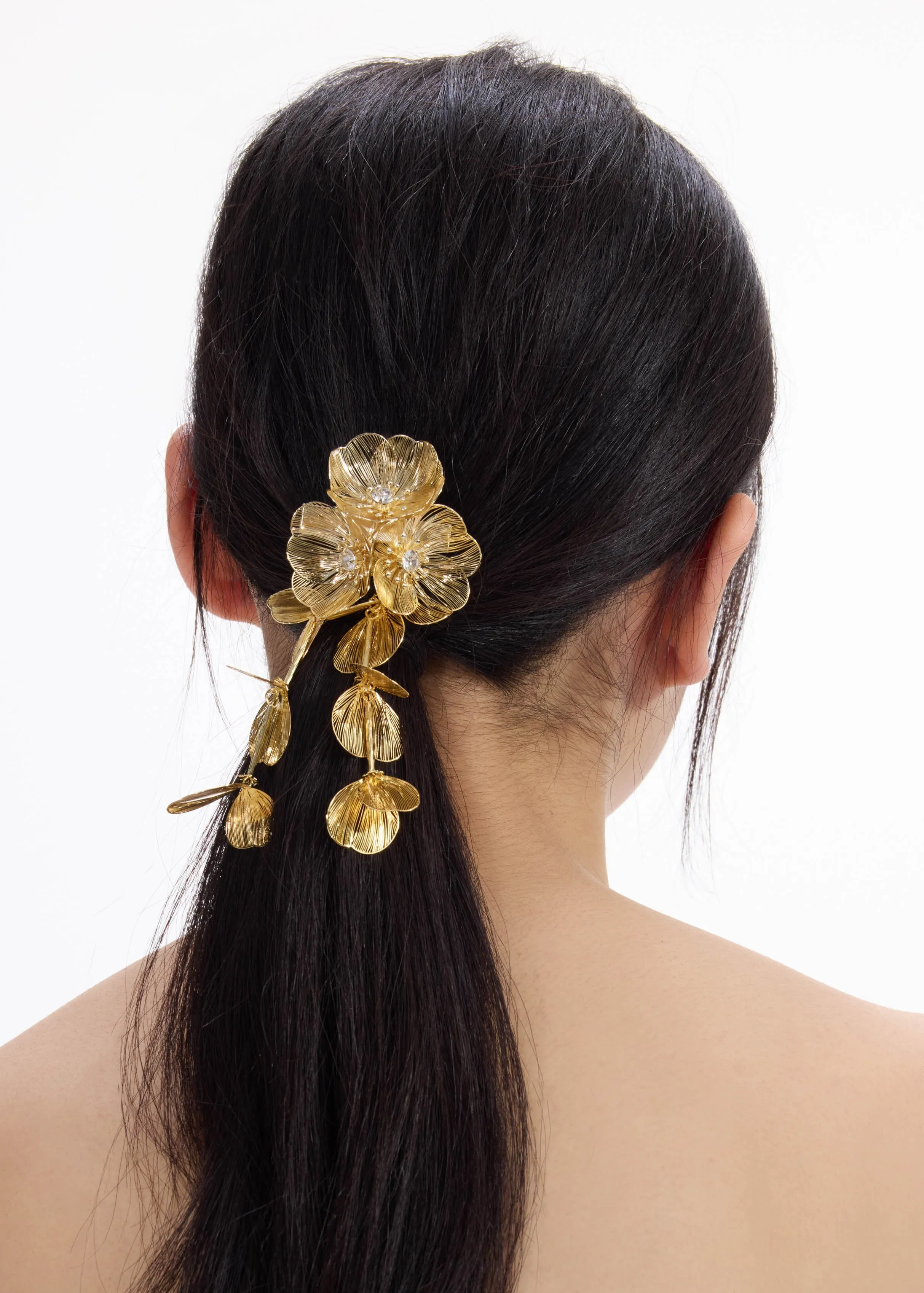 Gold Floral Hairclip Self Portrait