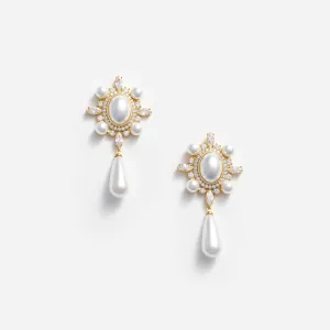 Gold Pearl Droplet Earrings Self Portrait