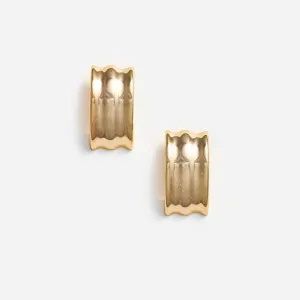 Gold Ridged Earrings Self Portrait