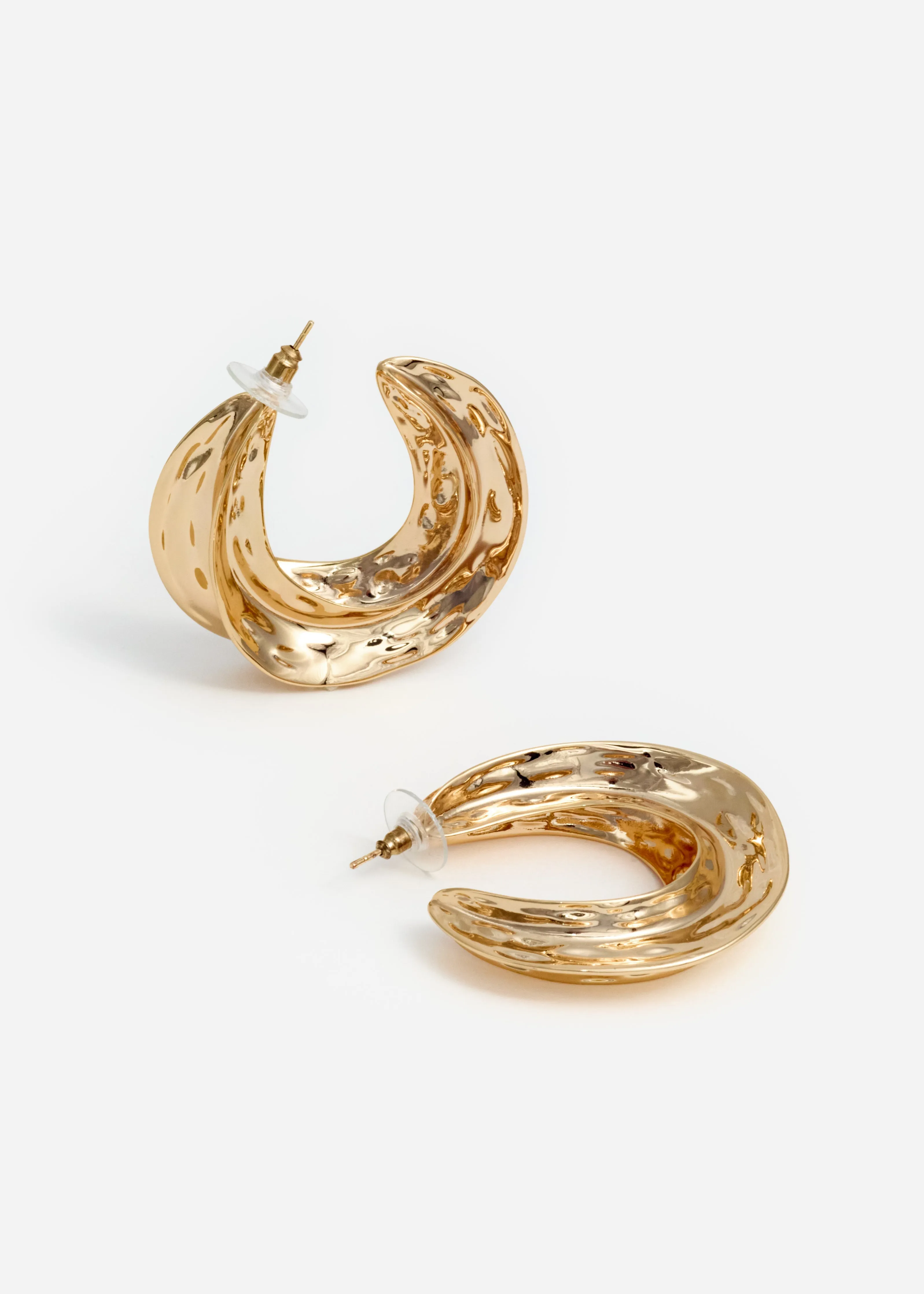 Gold Sculpted Hoop Earrings Self Portrait