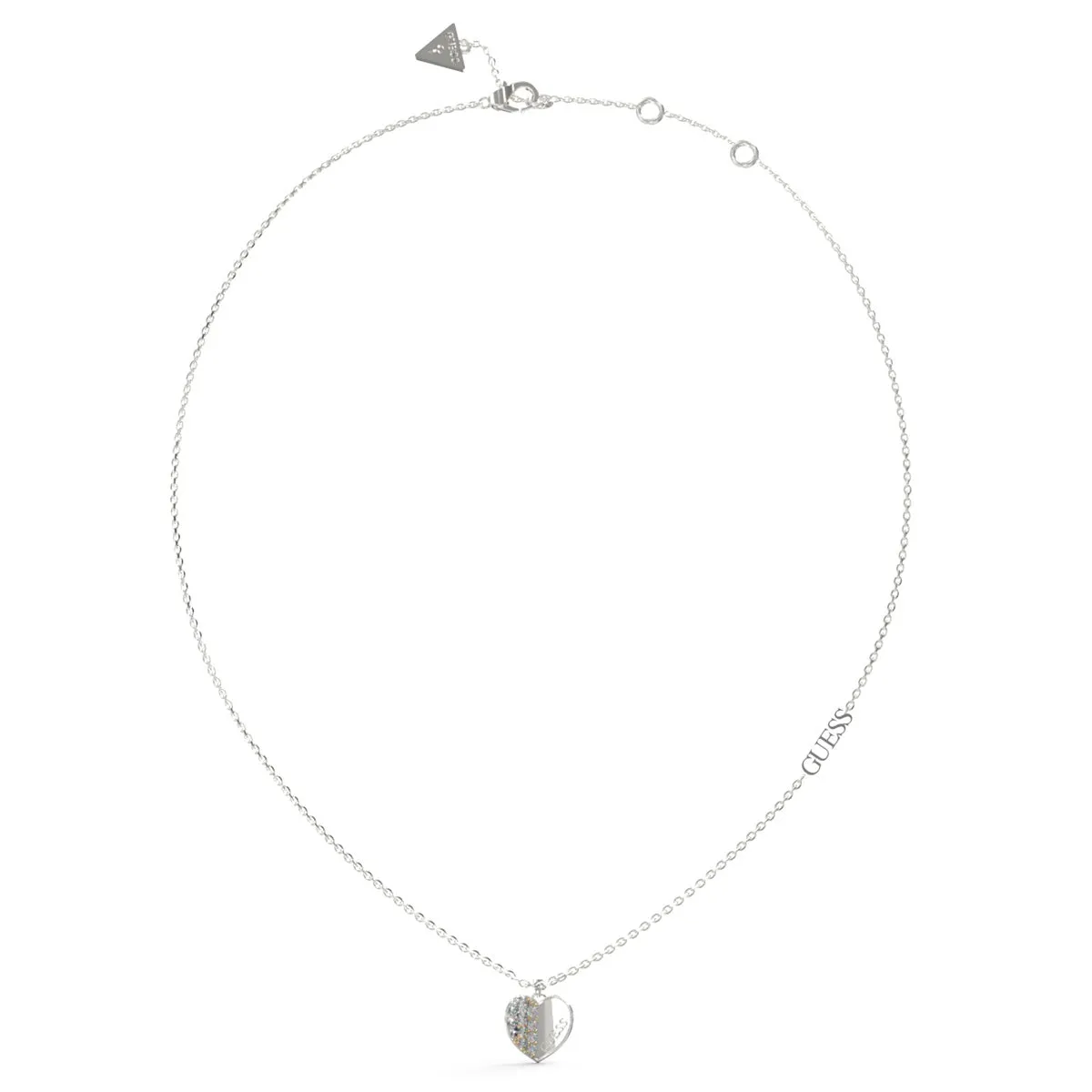 Guess Crystal Set Heart Necklace UBN03035JWRH