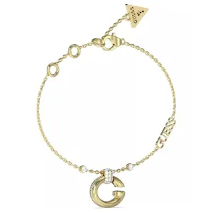 Guess Gold Tone Crystal G Logo Bracelet JUBB04519JWYGS
