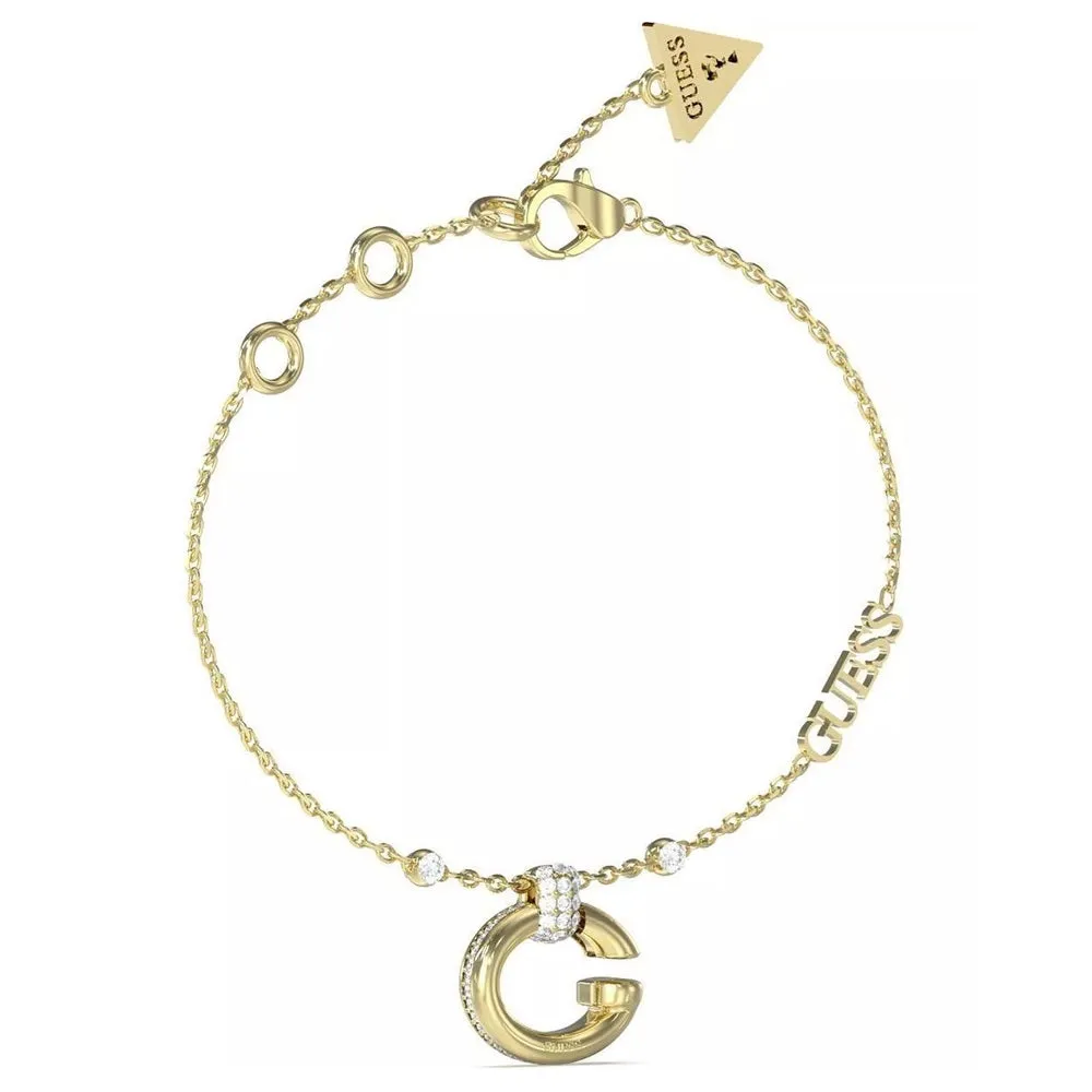 Guess Gold Tone Crystal G Logo Bracelet JUBB04519JWYGS