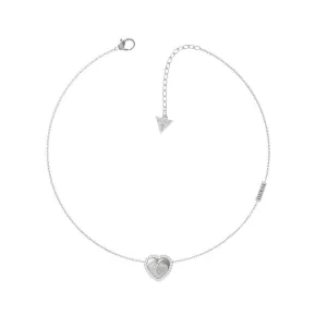 Guess That's Amore Heart Logo Necklace UBN01066JWRH