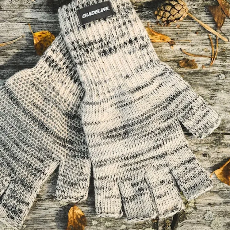 Guideline Wool Fingerless Gloves - Grey Twist