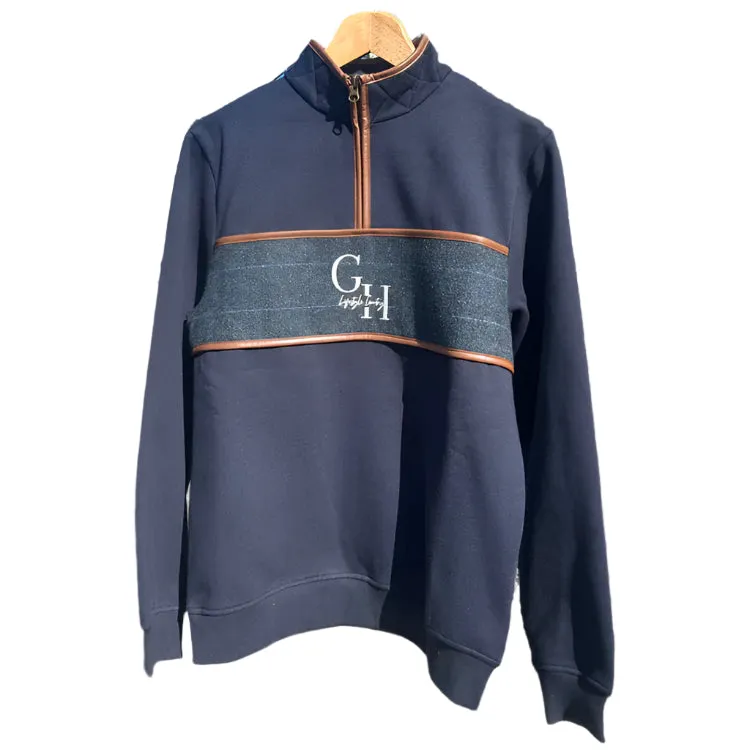 Gunner and Hound Unisex Tweed 1/4 Zip Sweater - Navy