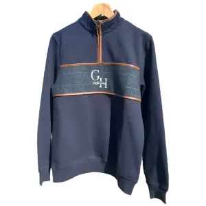 Gunner and Hound Unisex Tweed 1/4 Zip Sweater - Navy