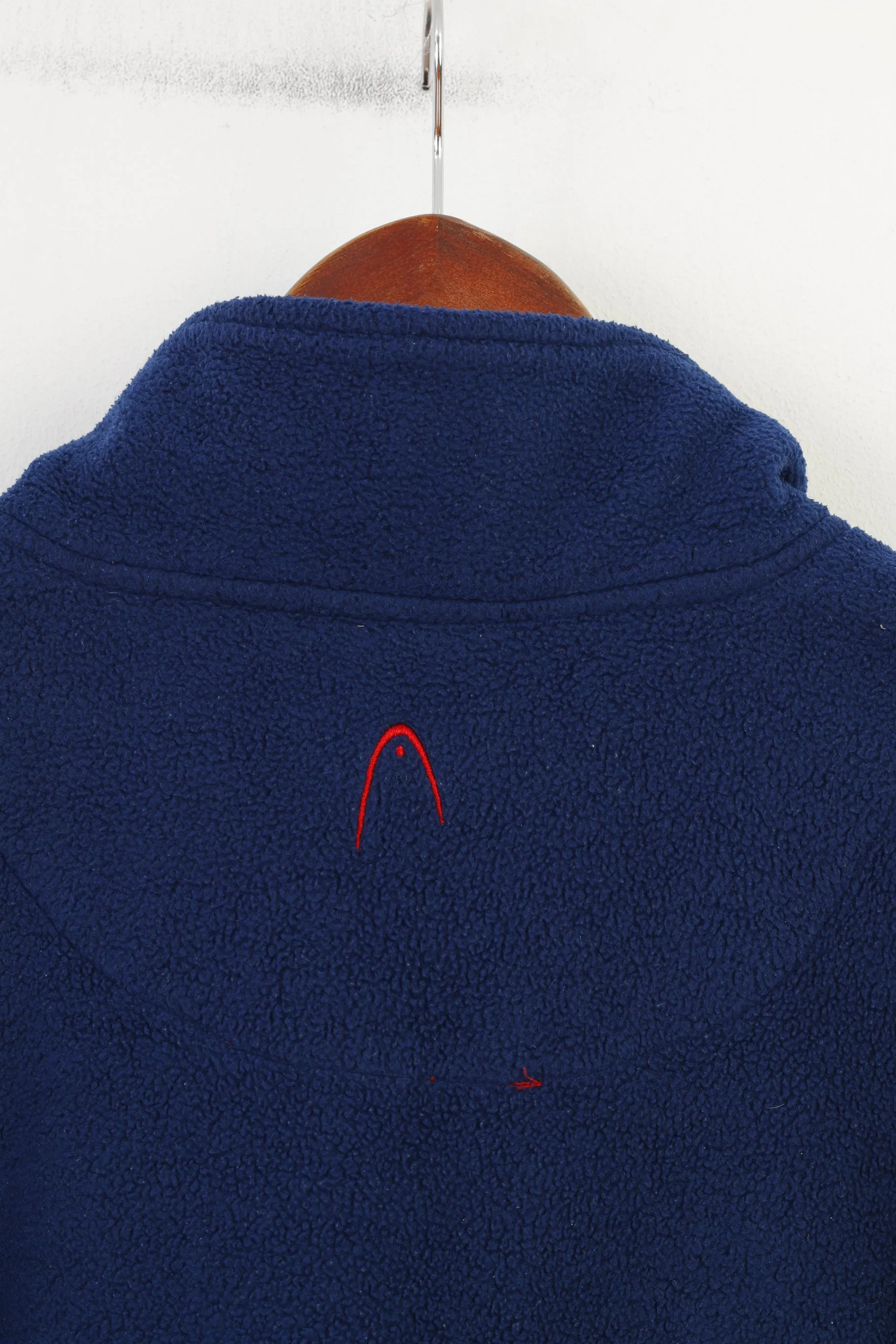 Head Men S Fleece Zip Neck Navy Padded Vintage Sweatshirt Top