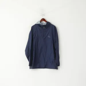 Head Men XL Pullover Jacket Navy Nylon Waterproof Hooded Zip Neck Top