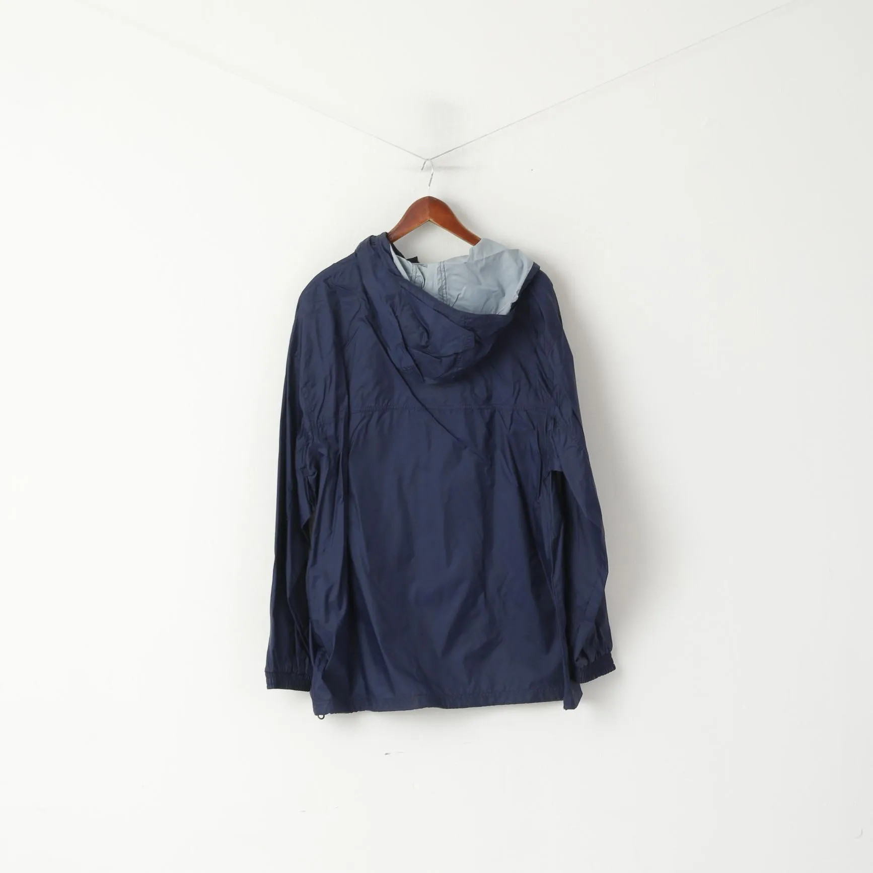 Head Men XL Pullover Jacket Navy Nylon Waterproof Hooded Zip Neck Top