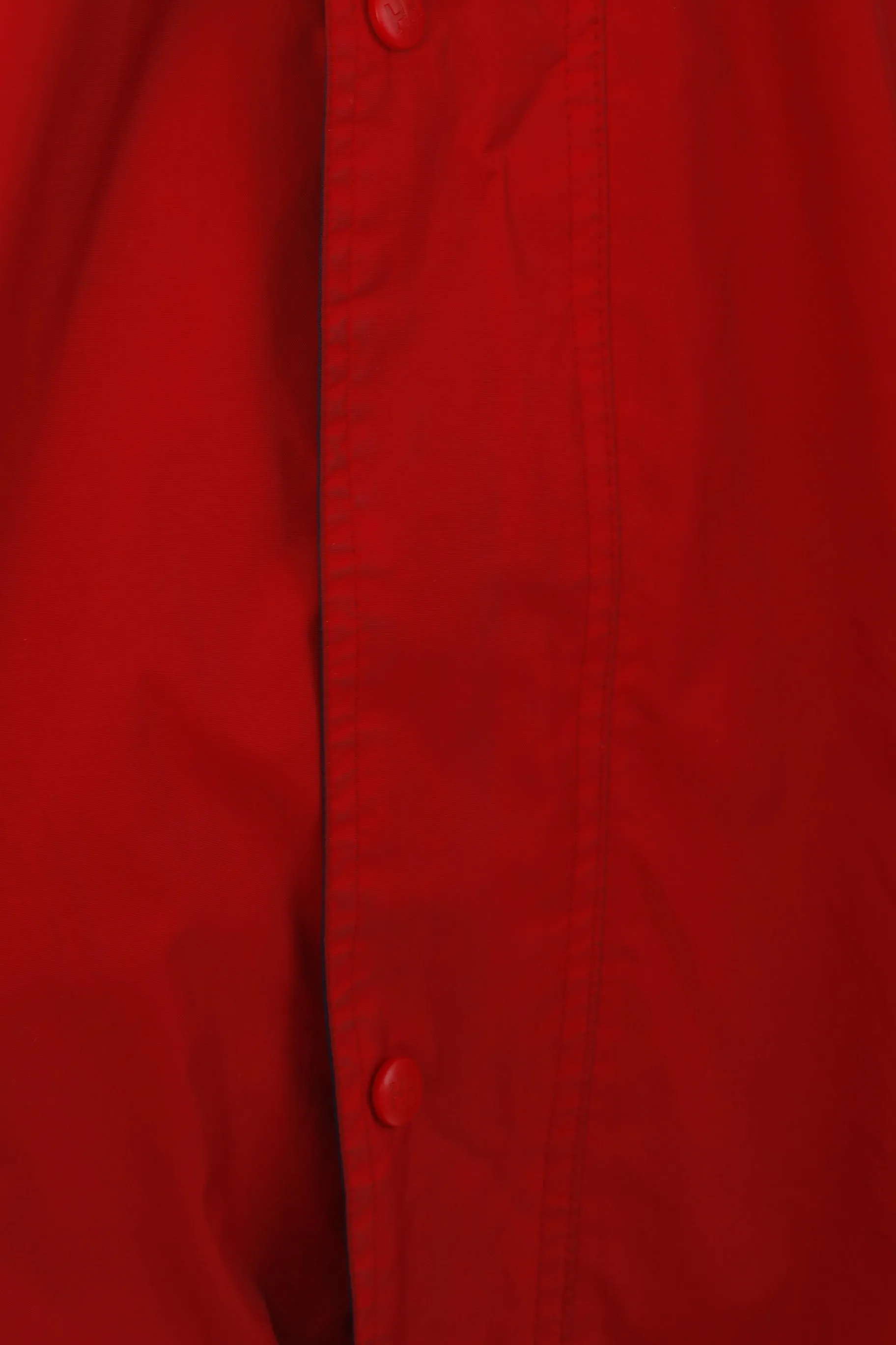 Helly Hansen Men L Jacket Red Nylon Waterproof Hidden Hood Outdoor Top