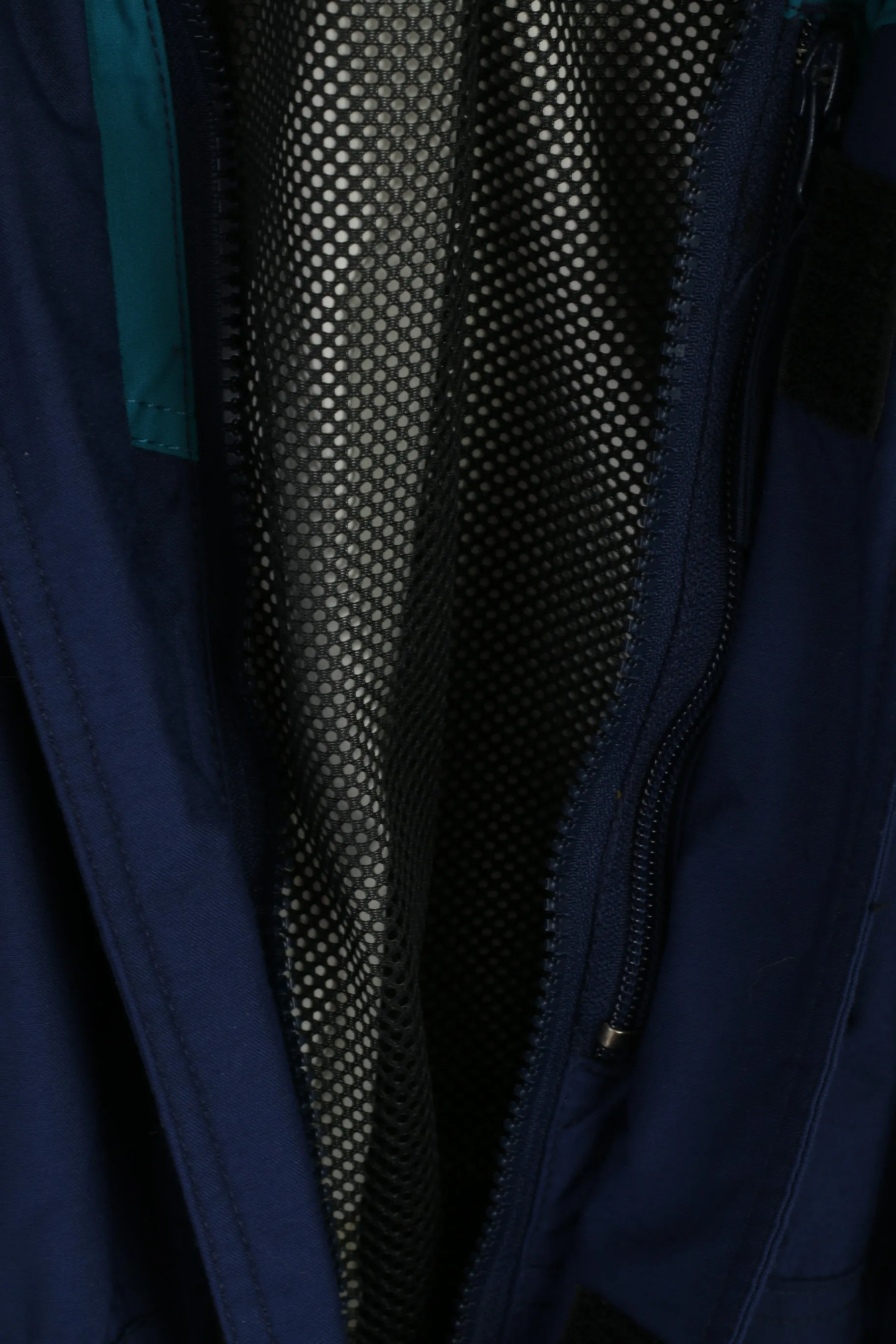 Helly Hansen Men M Jacket Green Navy Waterproof Nylon Full Zipper Outdoor Top