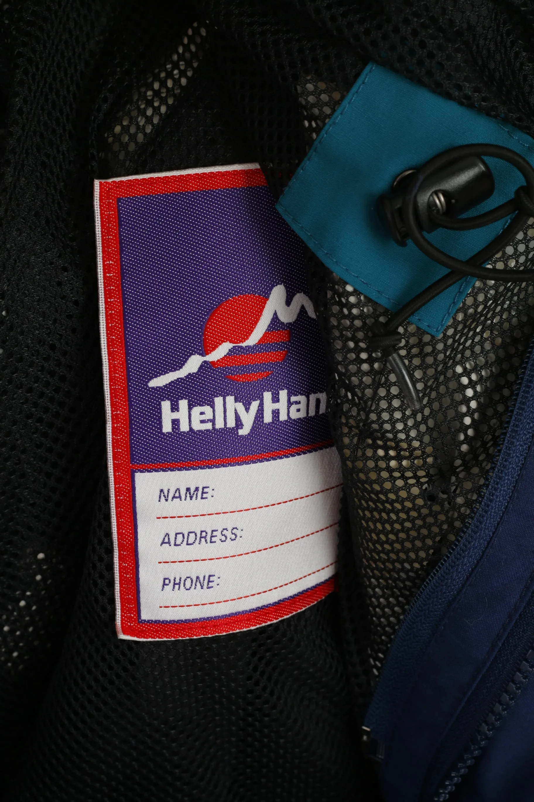 Helly Hansen Men M Jacket Green Navy Waterproof Nylon Full Zipper Outdoor Top