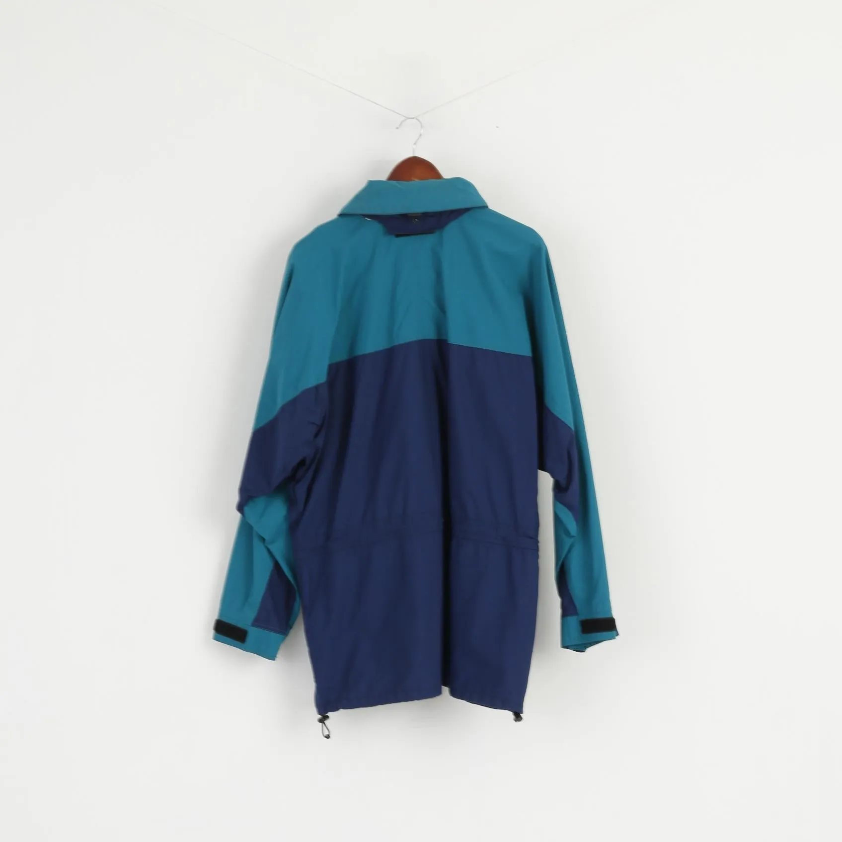 Helly Hansen Men M Jacket Green Navy Waterproof Nylon Full Zipper Outdoor Top