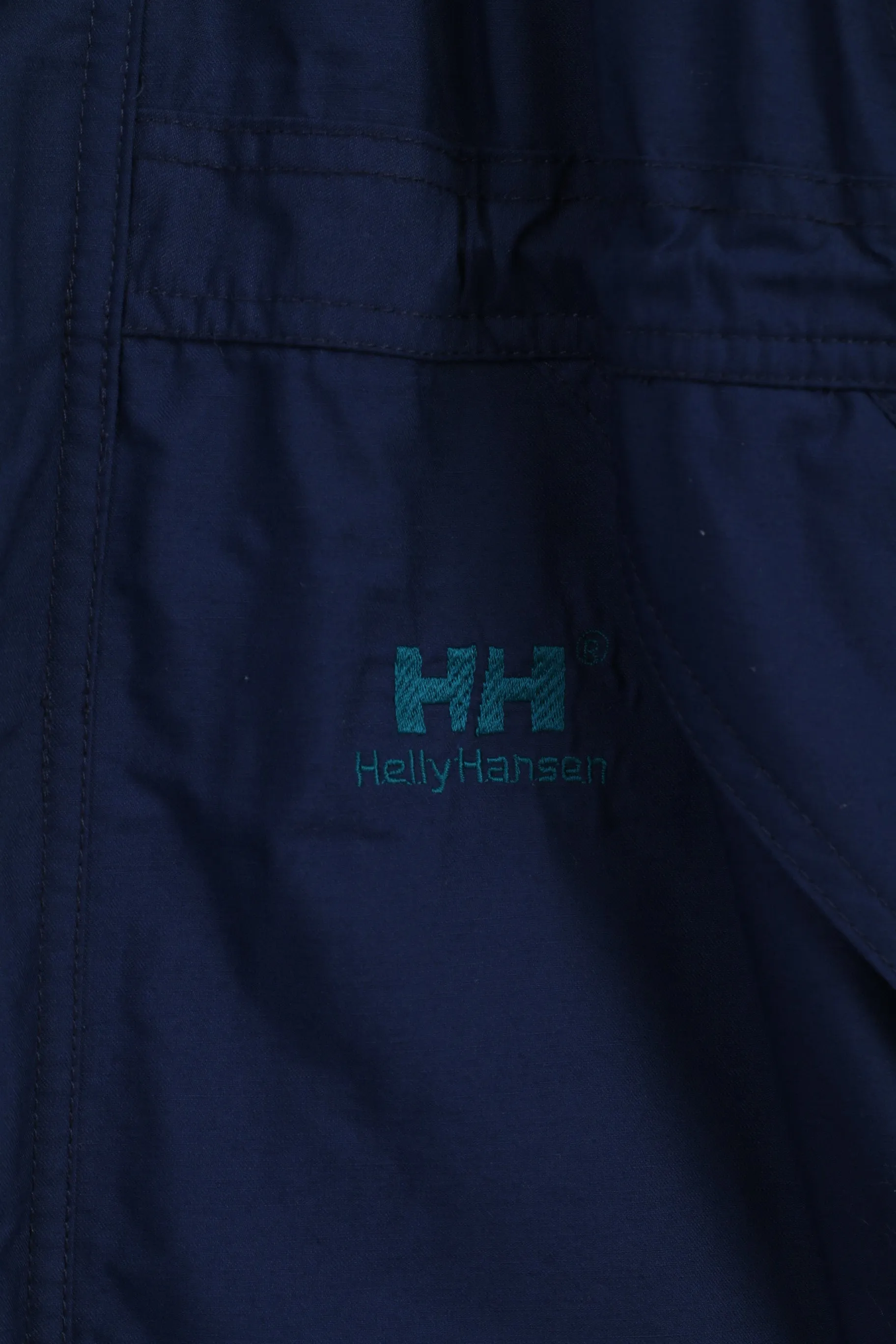Helly Hansen Men M Jacket Green Navy Waterproof Nylon Full Zipper Outdoor Top