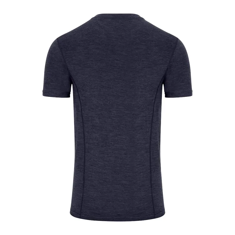 Hoggs of Fife 100% Merino Wool Crew Neck Base Layer Short Sleeve Top - Navy