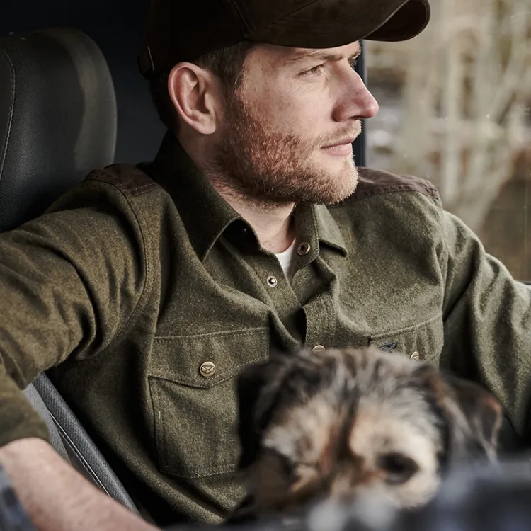 Hoggs of Fife Dunvegan Flannel Shirt - Loden