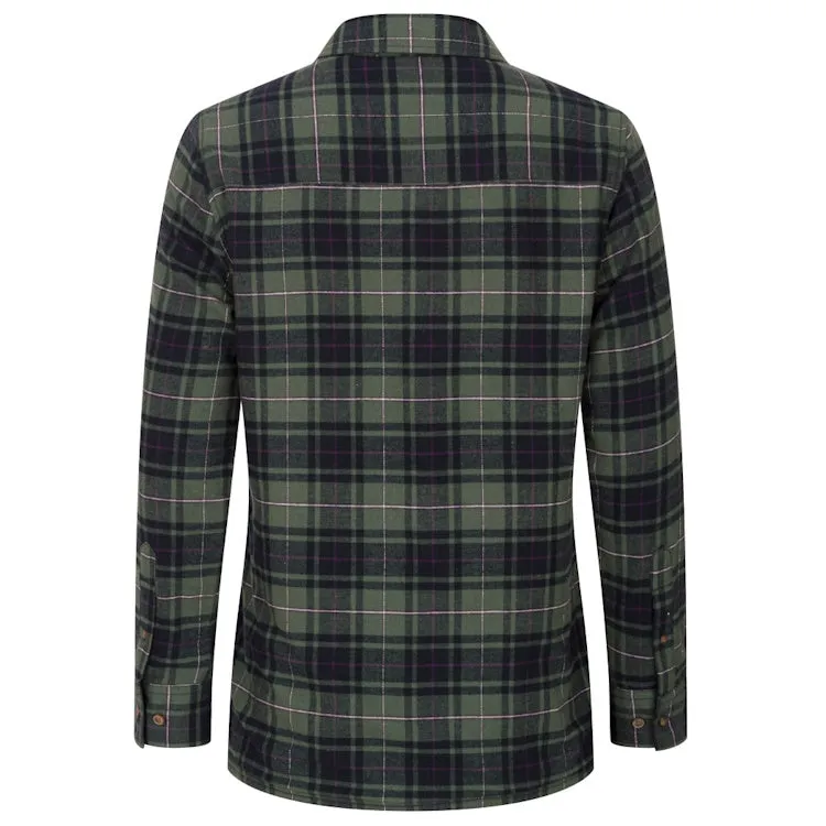 Hoggs of Fife Ladies Tartan Shacket - Green/Navy/Burgundy
