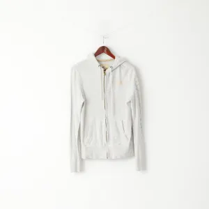 Hollister California Men S Sweatshirt Grey Cotton Hood Full Zipper Embroidered Top