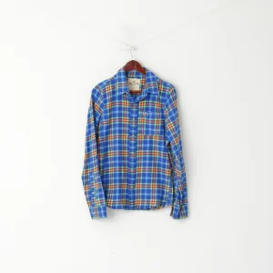 Hollister Men S Casual Shirt Blue Check Cotton Soft Flanel Long Sleeve Top