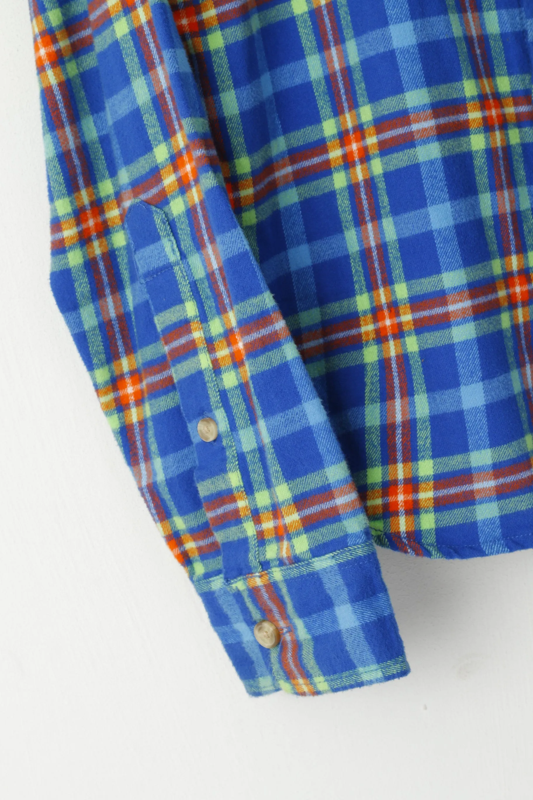 Hollister Men S Casual Shirt Blue Check Cotton Soft Flanel Long Sleeve Top