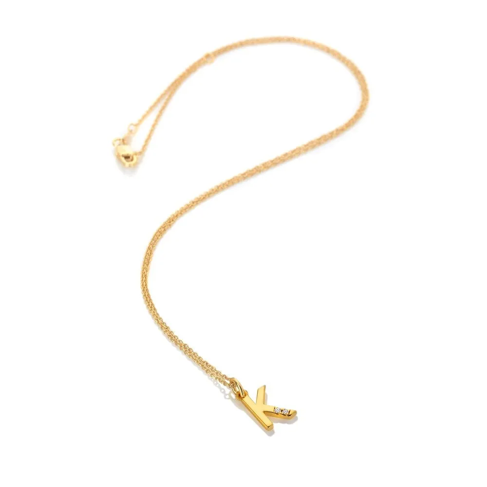 Hot Diamonds Initial K Gold Plated Silver Pendant DP949