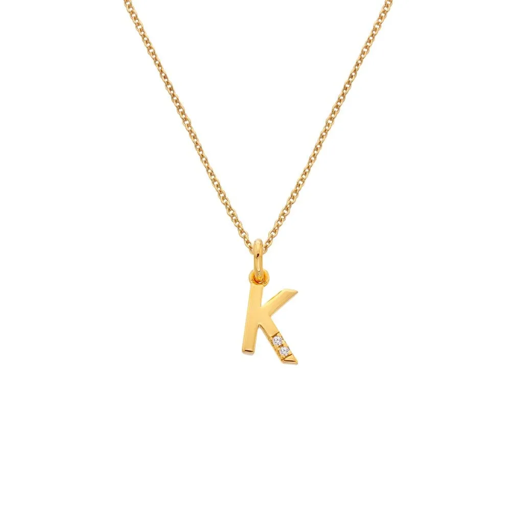 Hot Diamonds Initial K Gold Plated Silver Pendant DP949