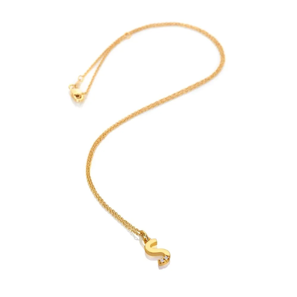 Hot Diamonds Initial S Gold Plated Silver Pendant DP957